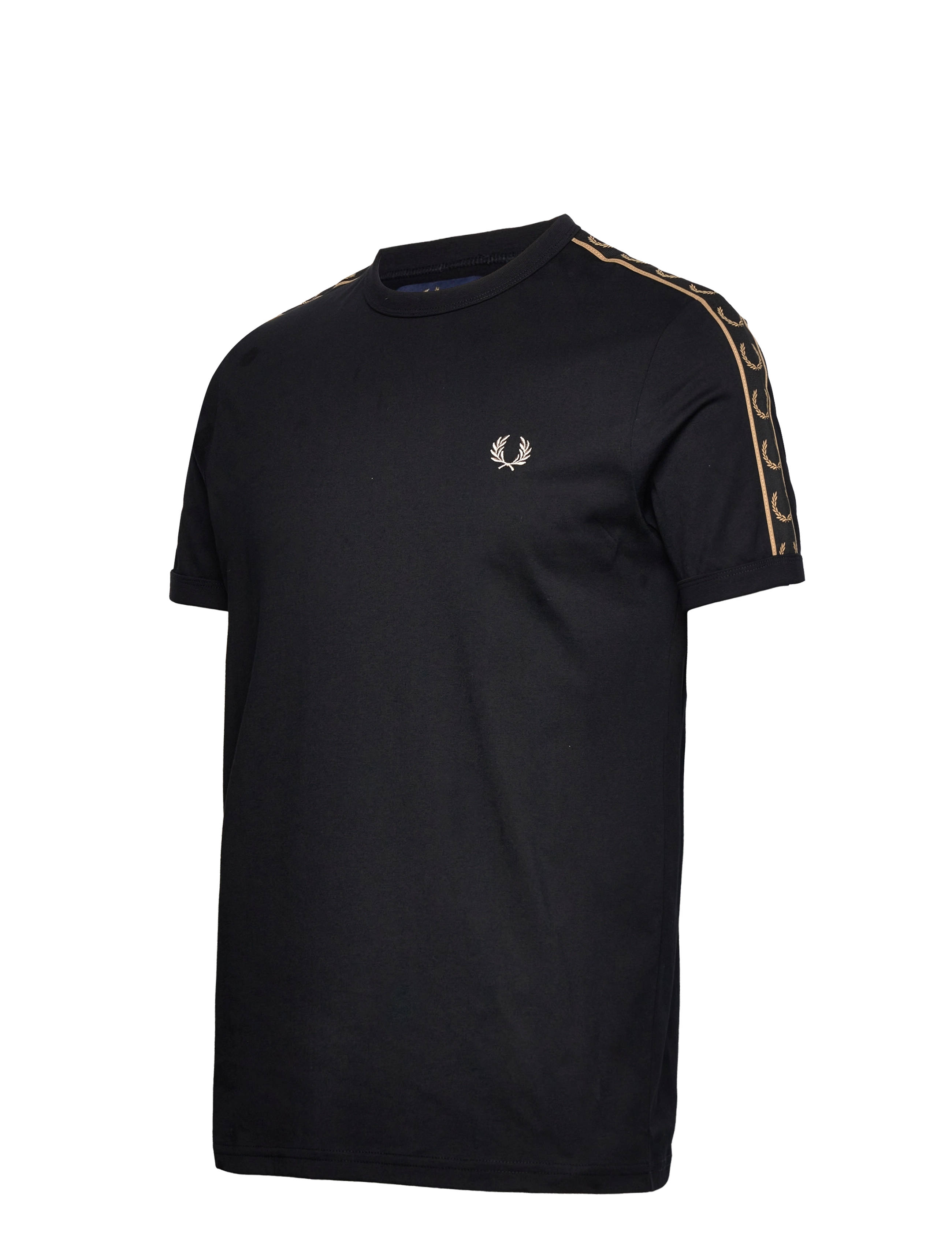 Fred Perry - CONTRAST TAPE RINGER TEE - sünnipäevakingitused - black/black - 2