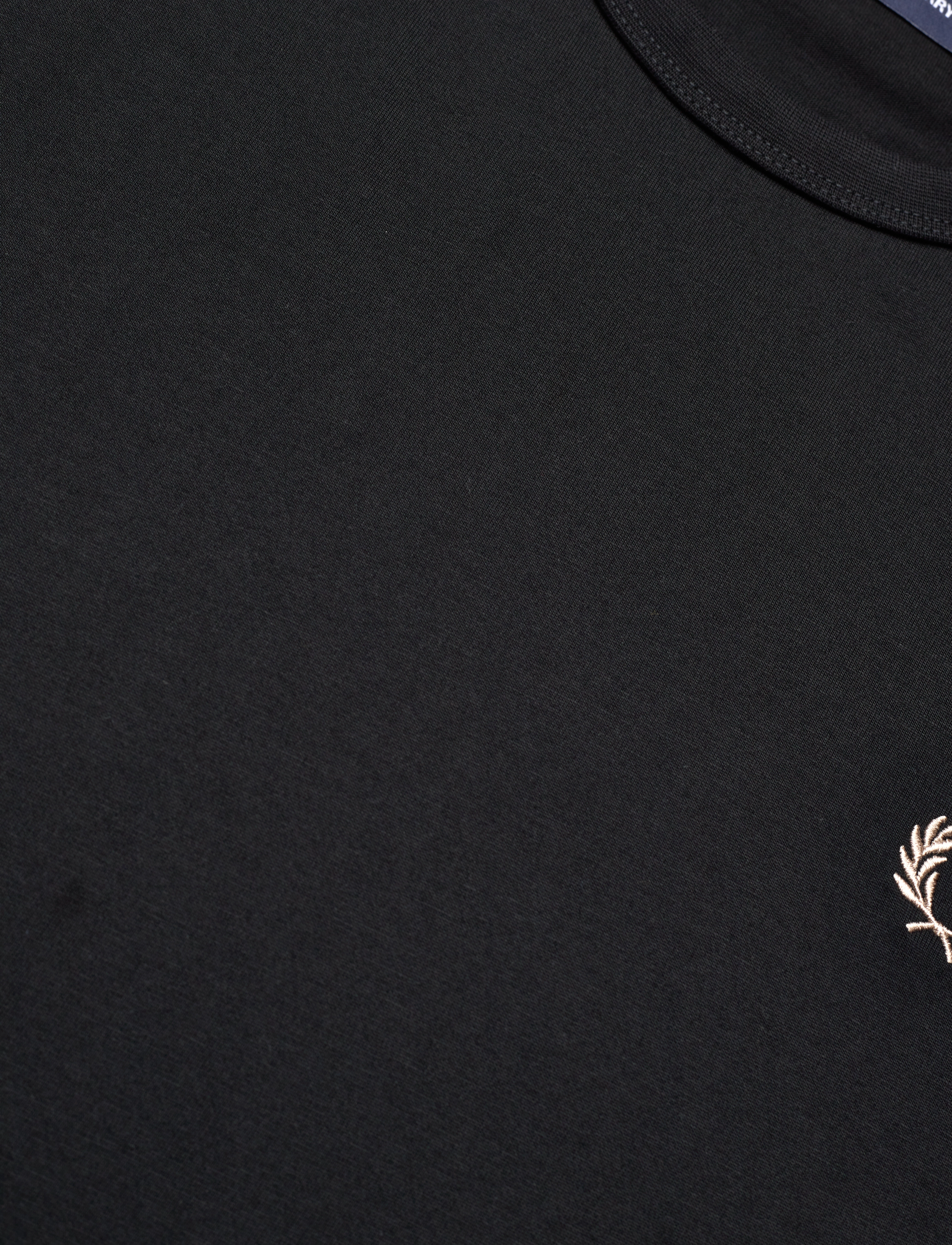 Fred Perry - CONTRAST TAPE RINGER TEE - sünnipäevakingitused - black/black - 3