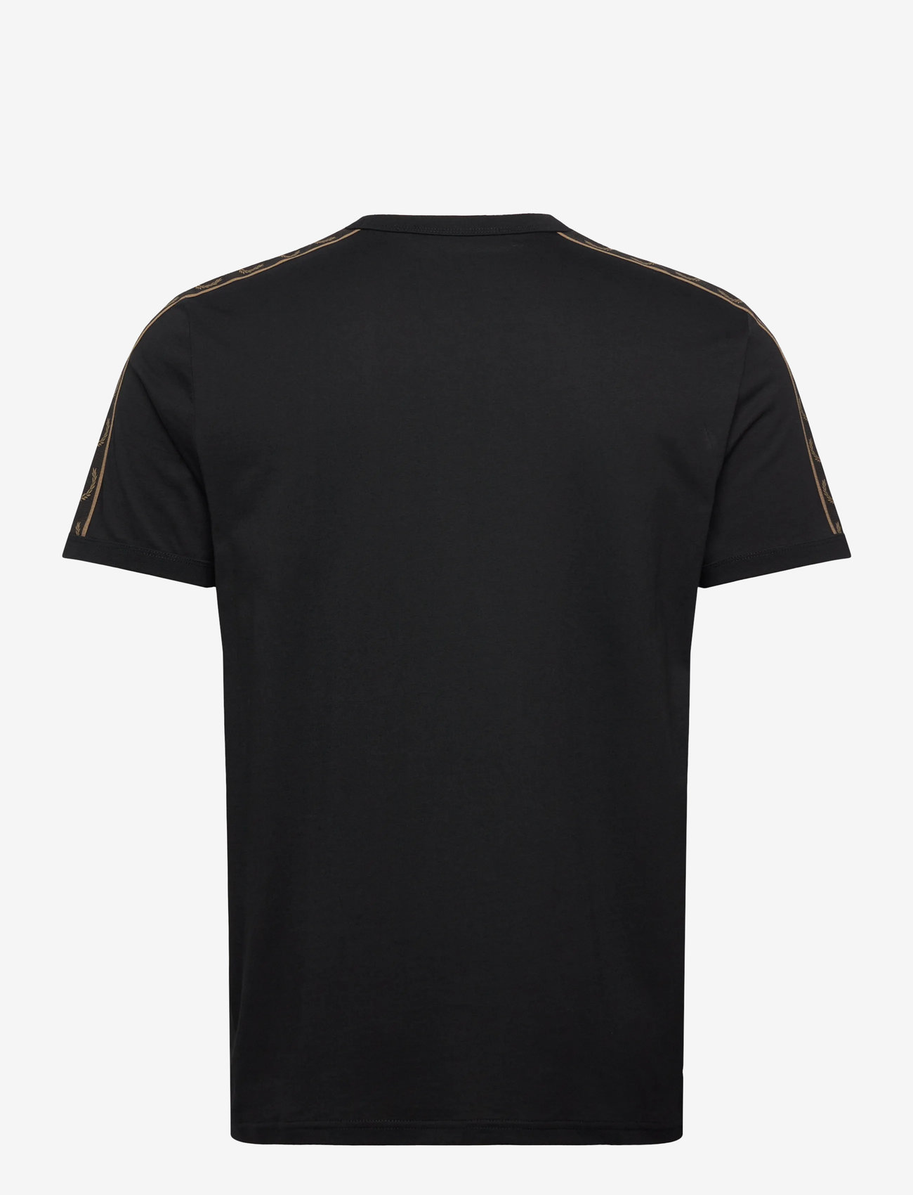 Fred Perry - CONTRAST TAPE RINGER TEE - kortärmade t-shirts - black/shadedston - 1
