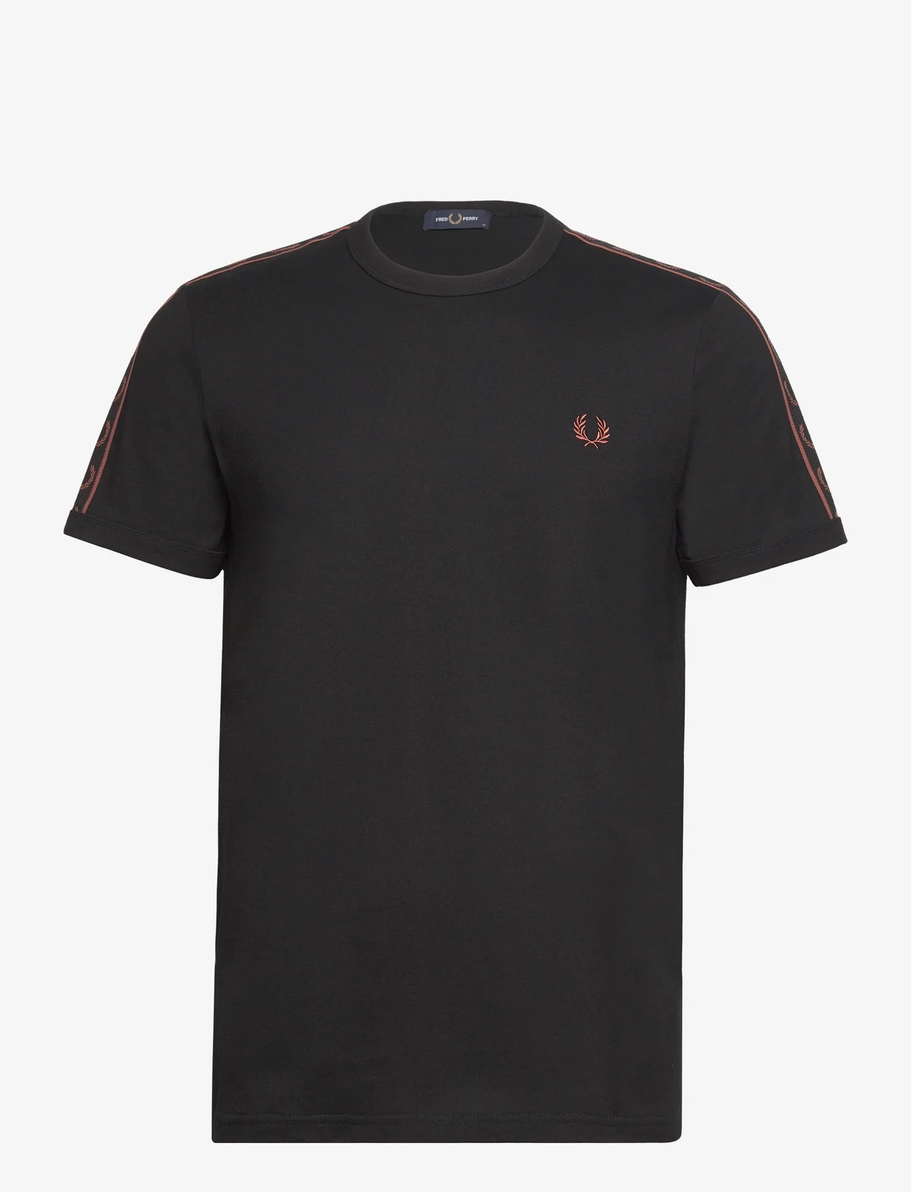Fred Perry - C TAPE RINGER T-SHIRT - perus t-paidat - black/whiskybrwn - 0