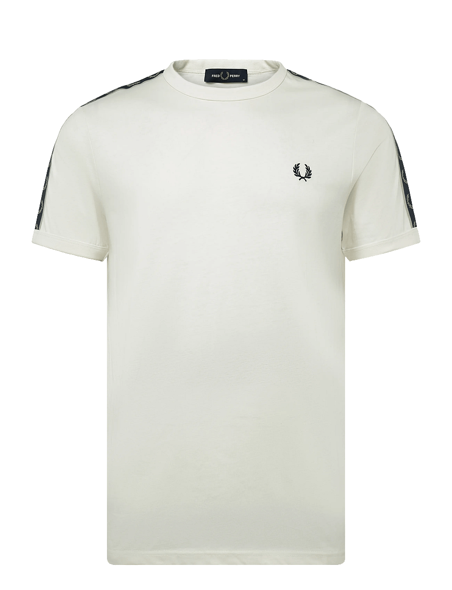 Fred Perry - CONTRAST TAPE RINGER TEE - kortærmede t-shirts - ecru - 1
