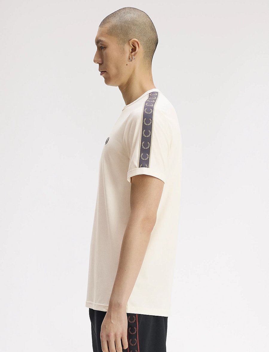 Fred Perry - CONTRAST TAPE RINGER TEE - kortærmede t-shirts - ecru - 3