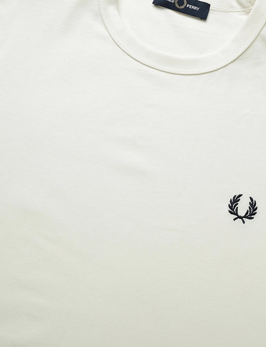 Fred Perry - CONTRAST TAPE RINGER TEE - kortærmede t-shirts - ecru - 4