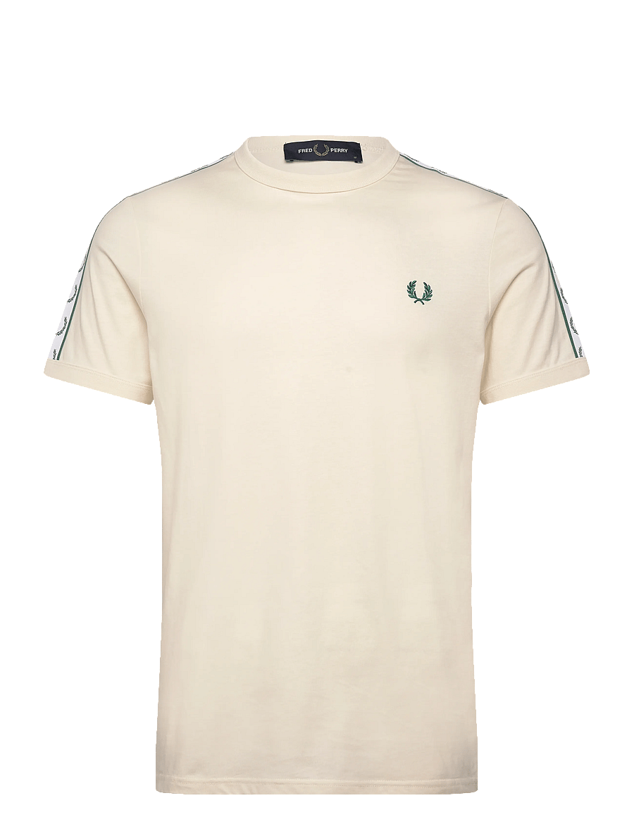 Fred Perry - CONTRAST TAPE RINGER TEE - kurzärmelige t-shirts - ecru - 1