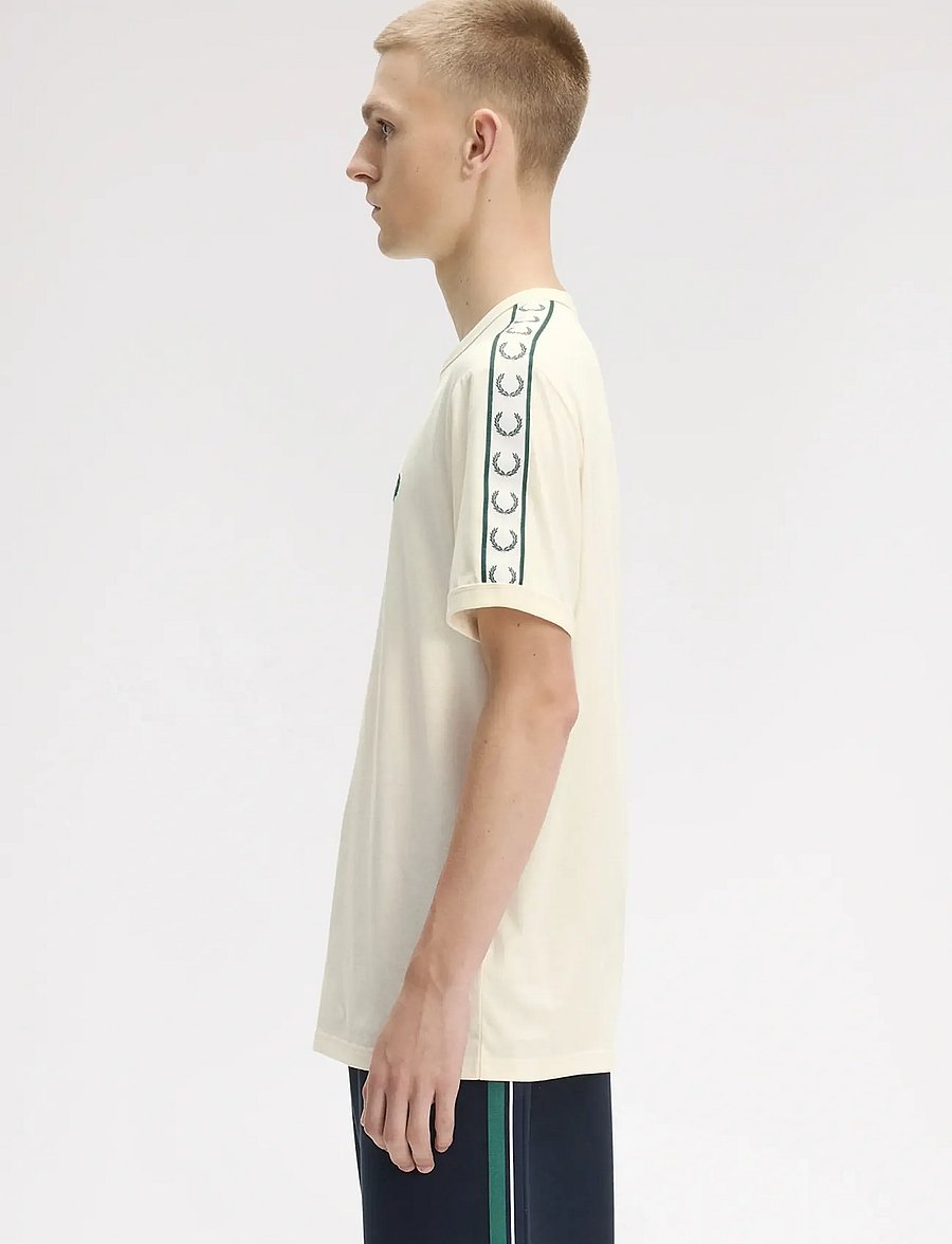 Fred Perry - CONTRAST TAPE RINGER TEE - kurzärmelige t-shirts - ecru - 5