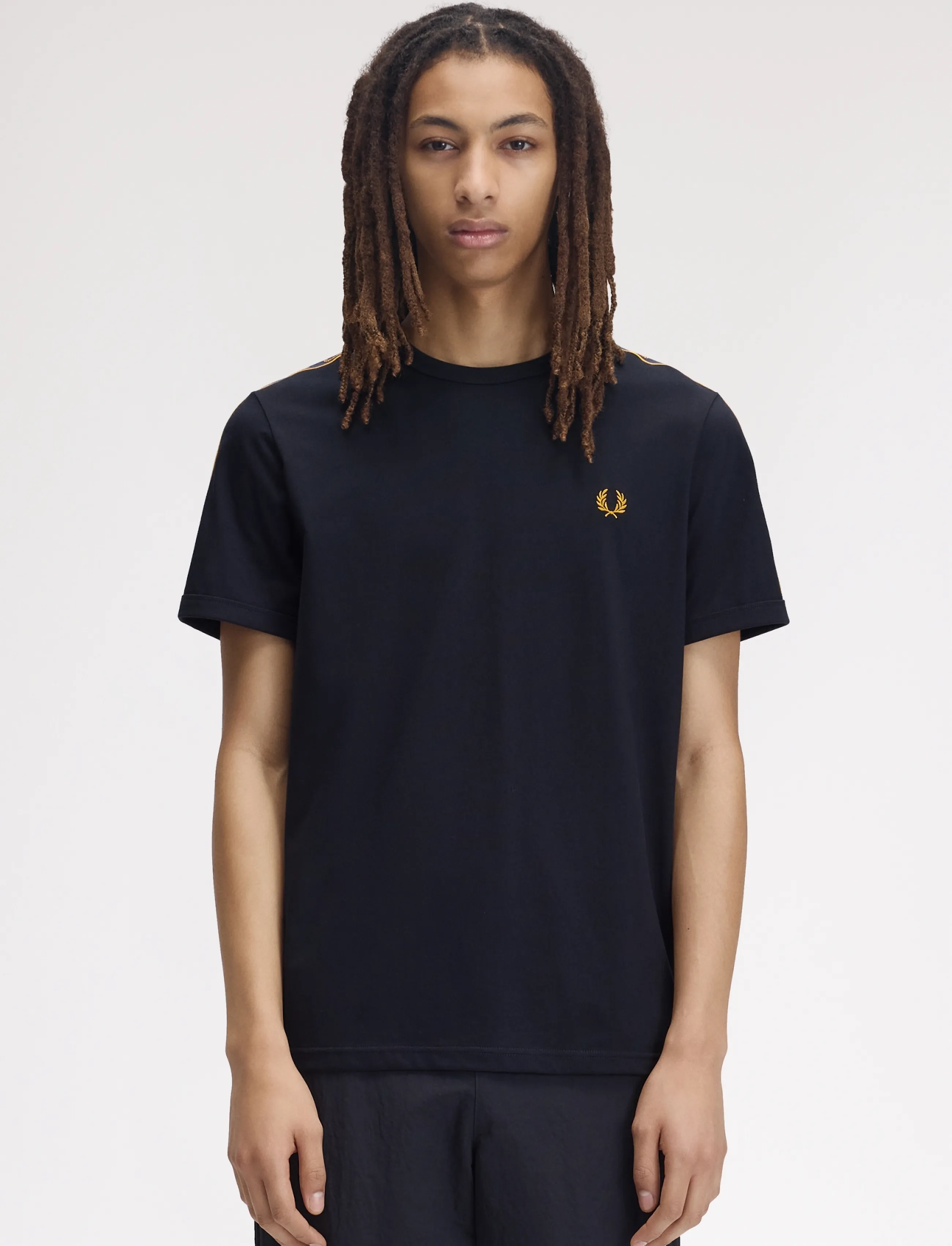 Fred Perry CONTRAST TAPE RINGER TEE - Tänavastiil - NAVY / navy