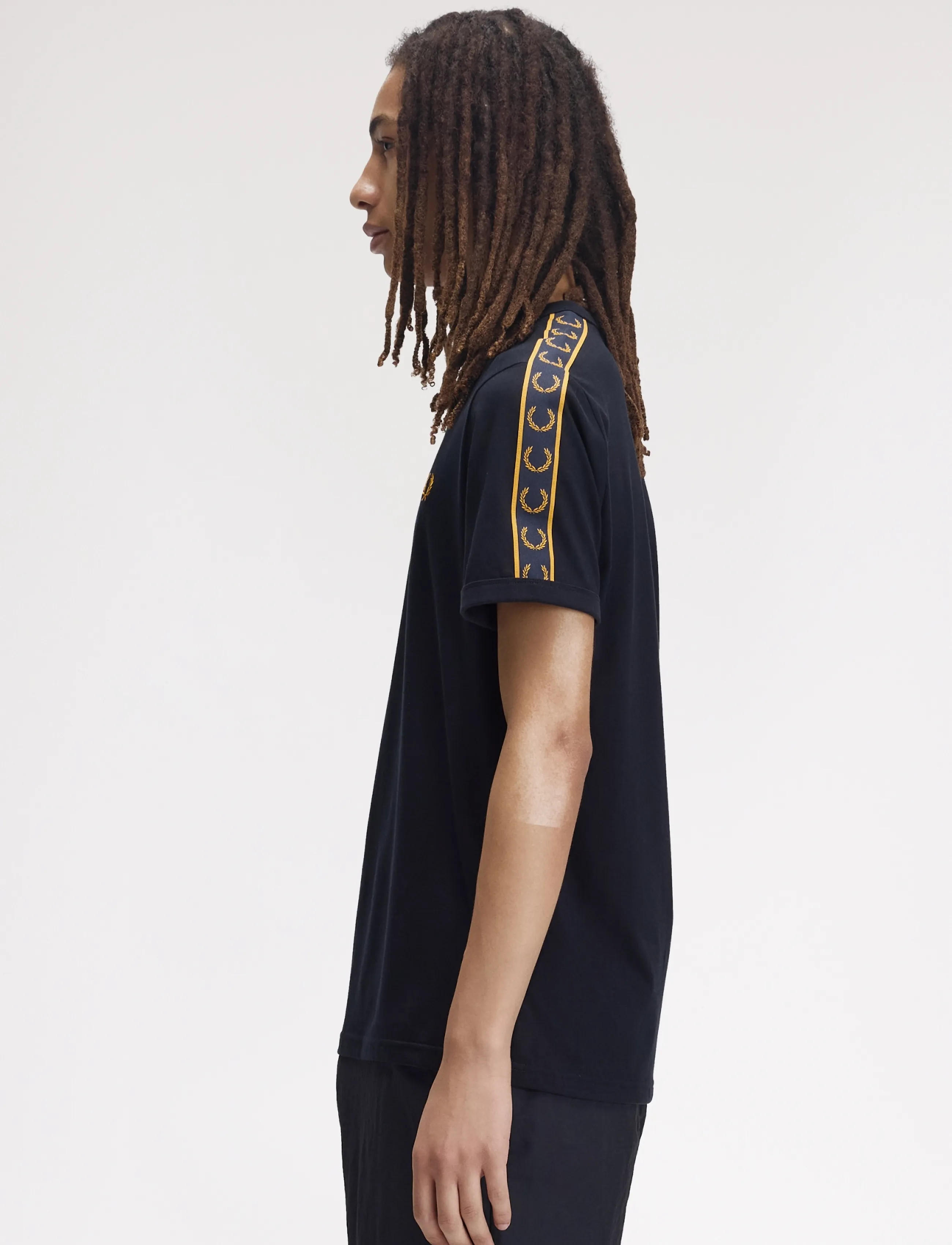 Fred Perry - CONTRAST TAPE RINGER TEE - lühikeste varrukatega t-särgid - navy - 3