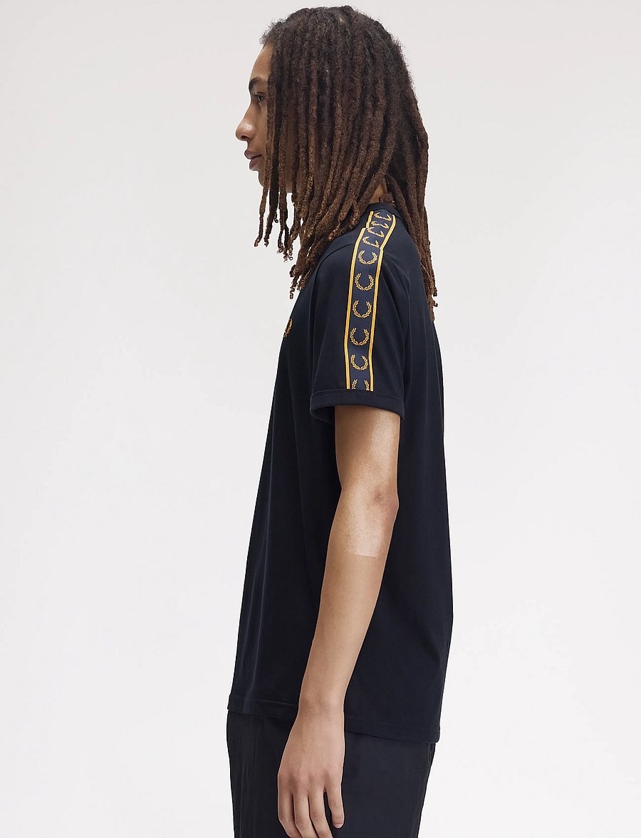 Fred Perry - CONTRAST TAPE RINGER TEE - lühikeste varrukatega t-särgid - navy - 3