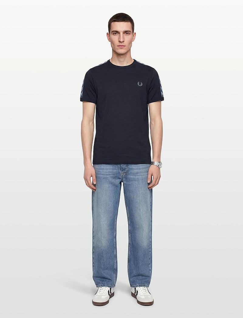 Fred Perry - CONTRAST TAPE RINGER TEE - kurzärmelig - navy/ace blue - 0