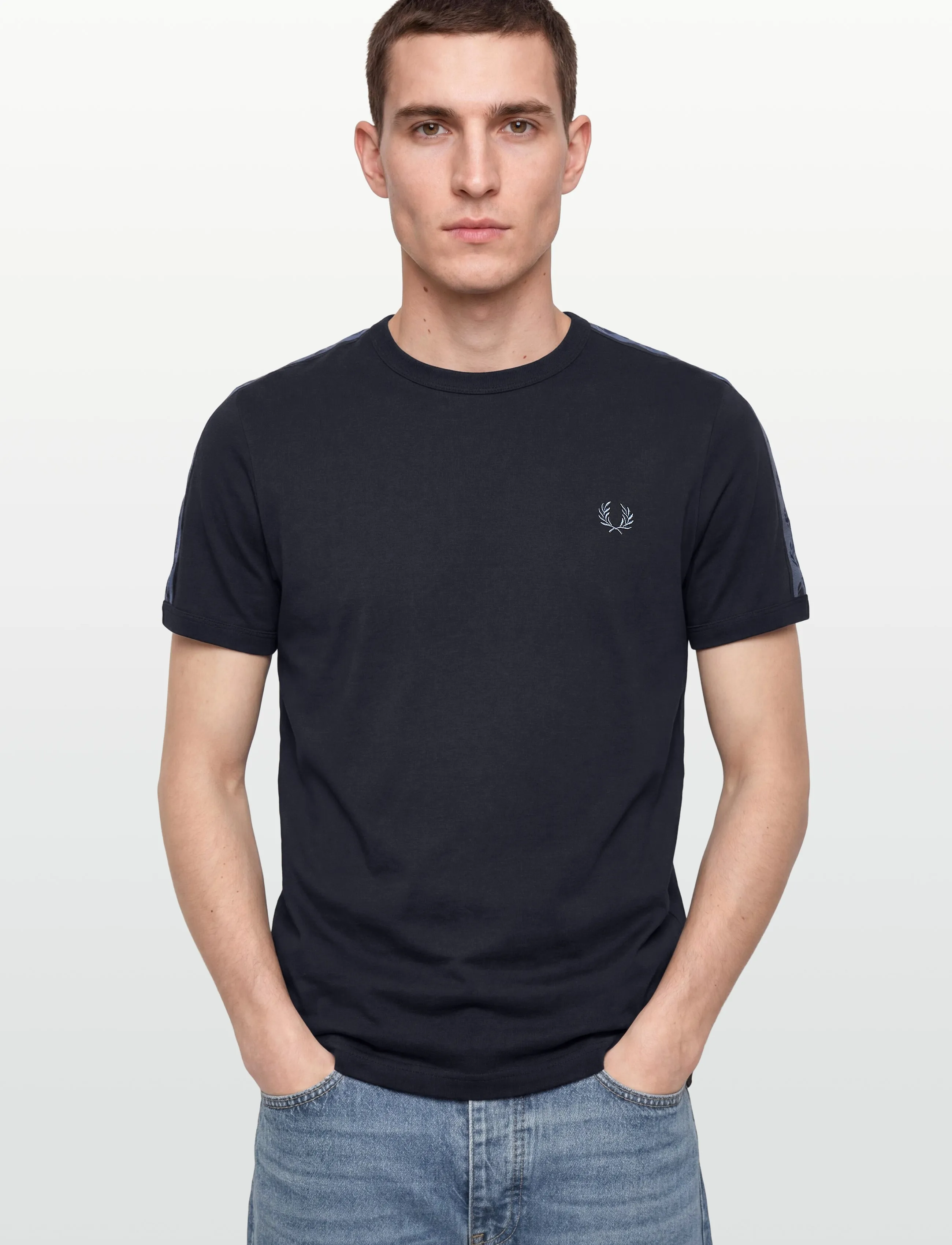 Fred Perry - CONTRAST TAPE RINGER TEE - kortærmede t-shirts - navy/ace blue - 3