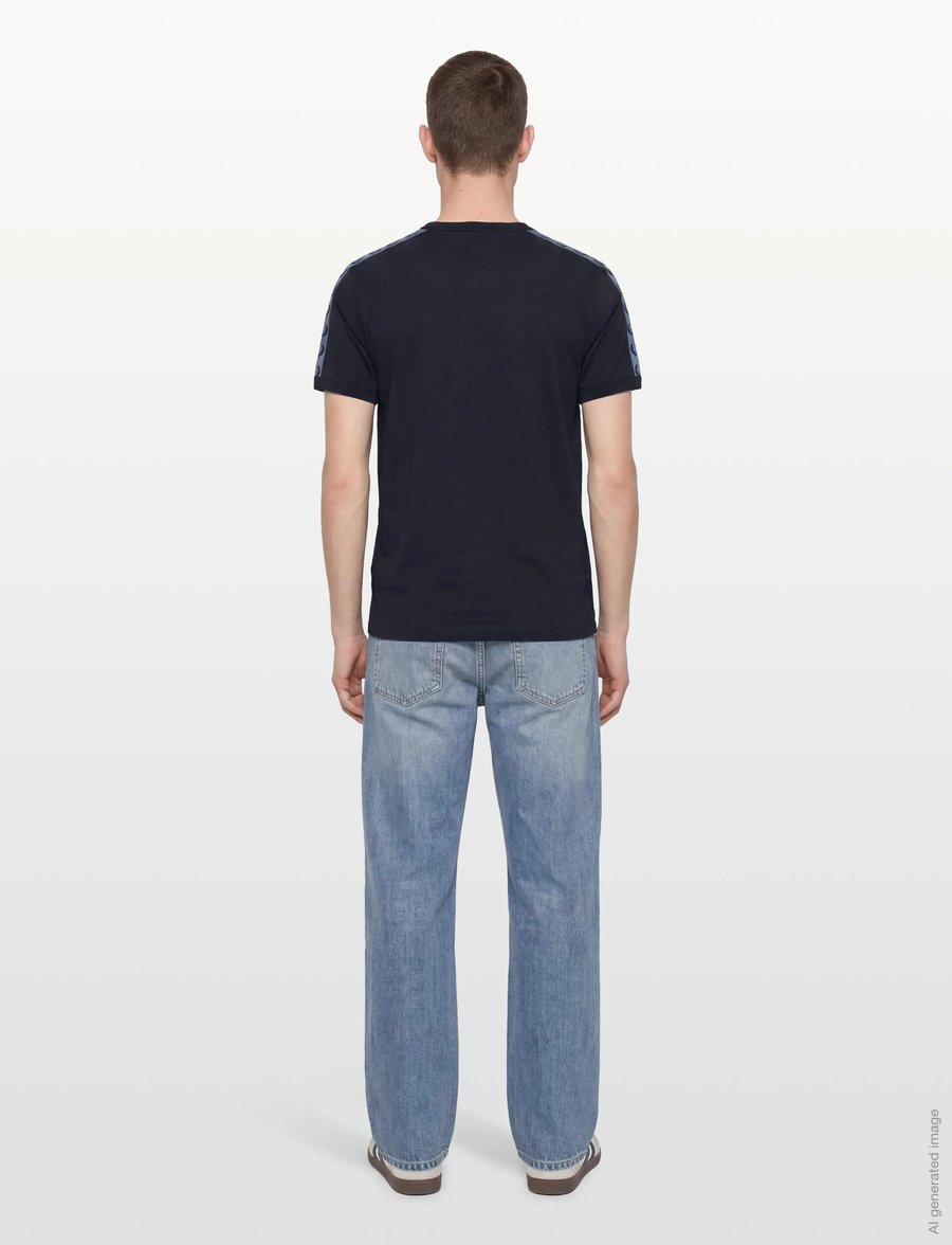 Fred Perry - CONTRAST TAPE RINGER TEE - kurzärmelig - navy/ace blue - 4