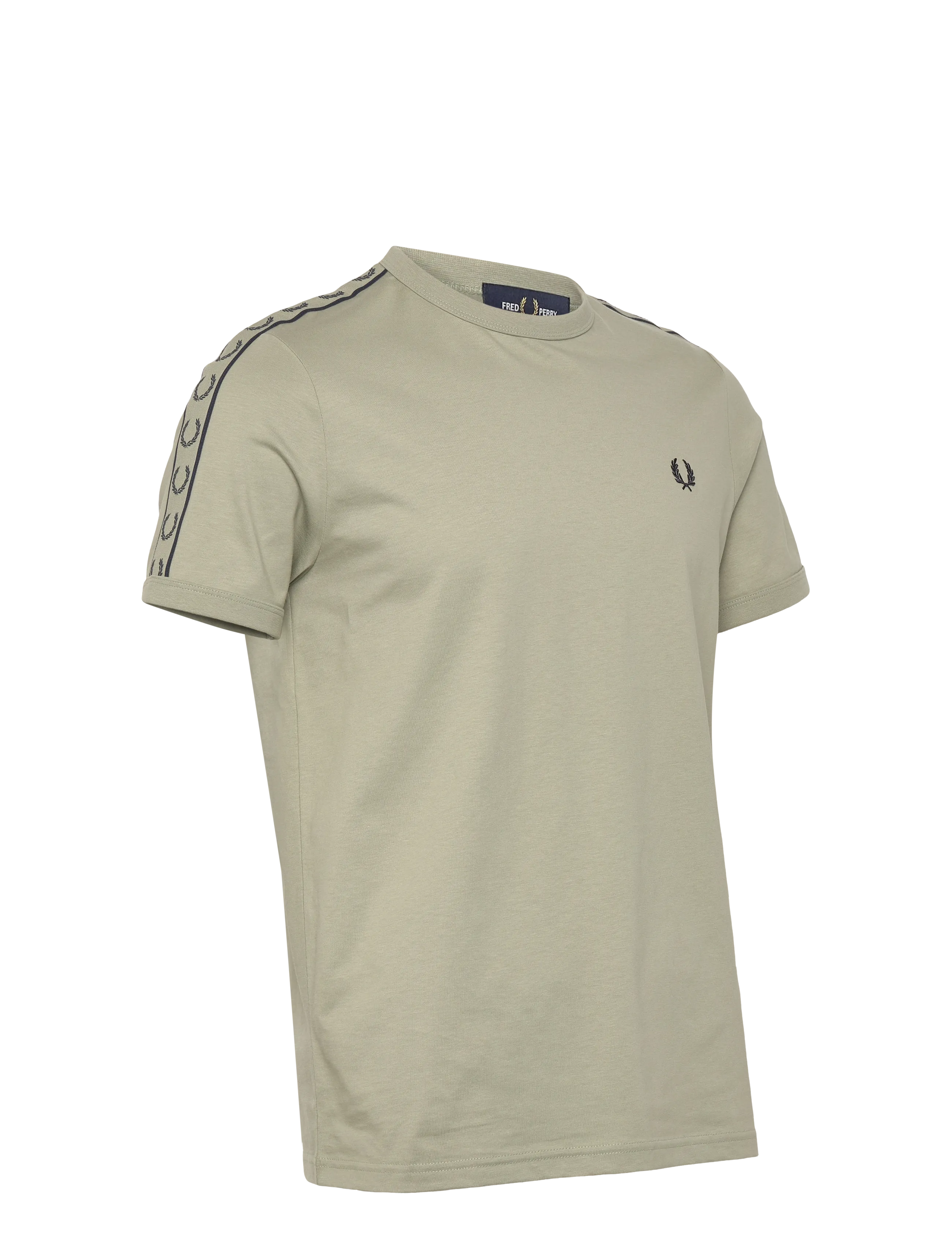 Fred Perry - CONTRAST TAPE RINGER TEE - stutterma bolir - seagrass/navy - 4