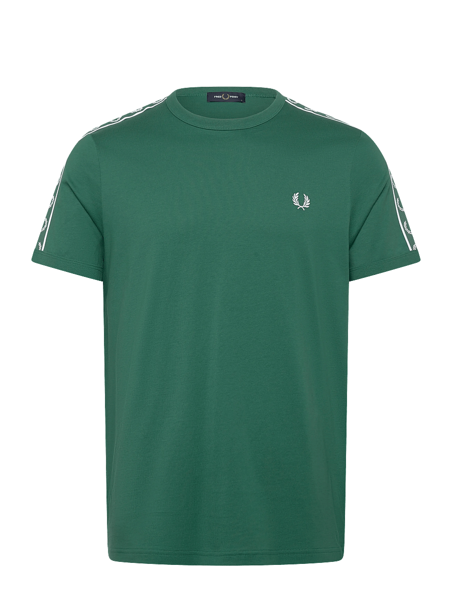 Fred Perry - CONTRAST TAPE RINGER TEE - kurzärmelige t-shirts - sport green - 1