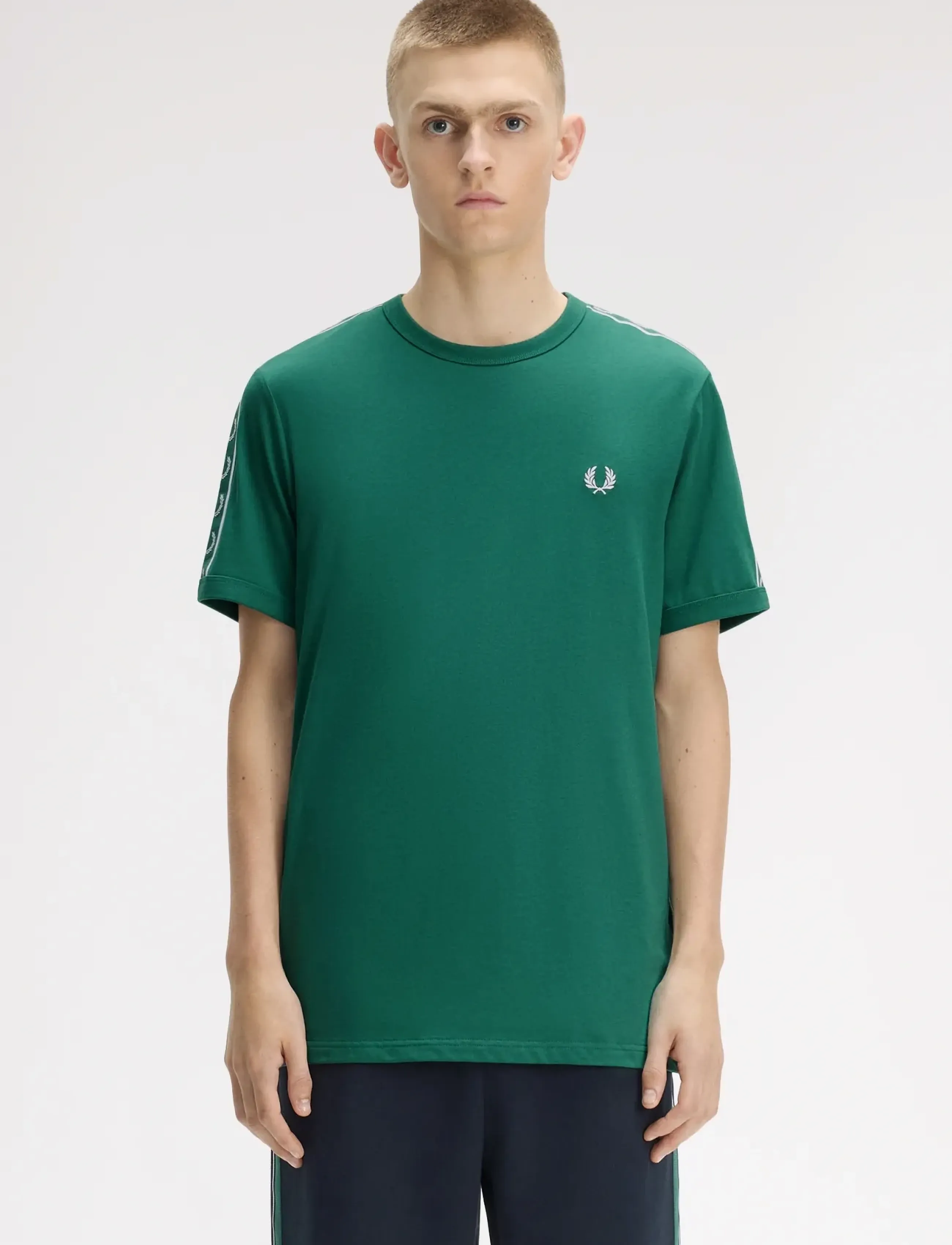 Fred Perry Contrast Tape Ringer Tee, XXL, Green, T-Shirts > Kortærmede, Herre
