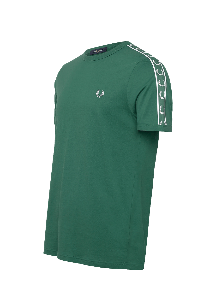 Fred Perry - CONTRAST TAPE RINGER TEE - kurzärmelige t-shirts - sport green - 4