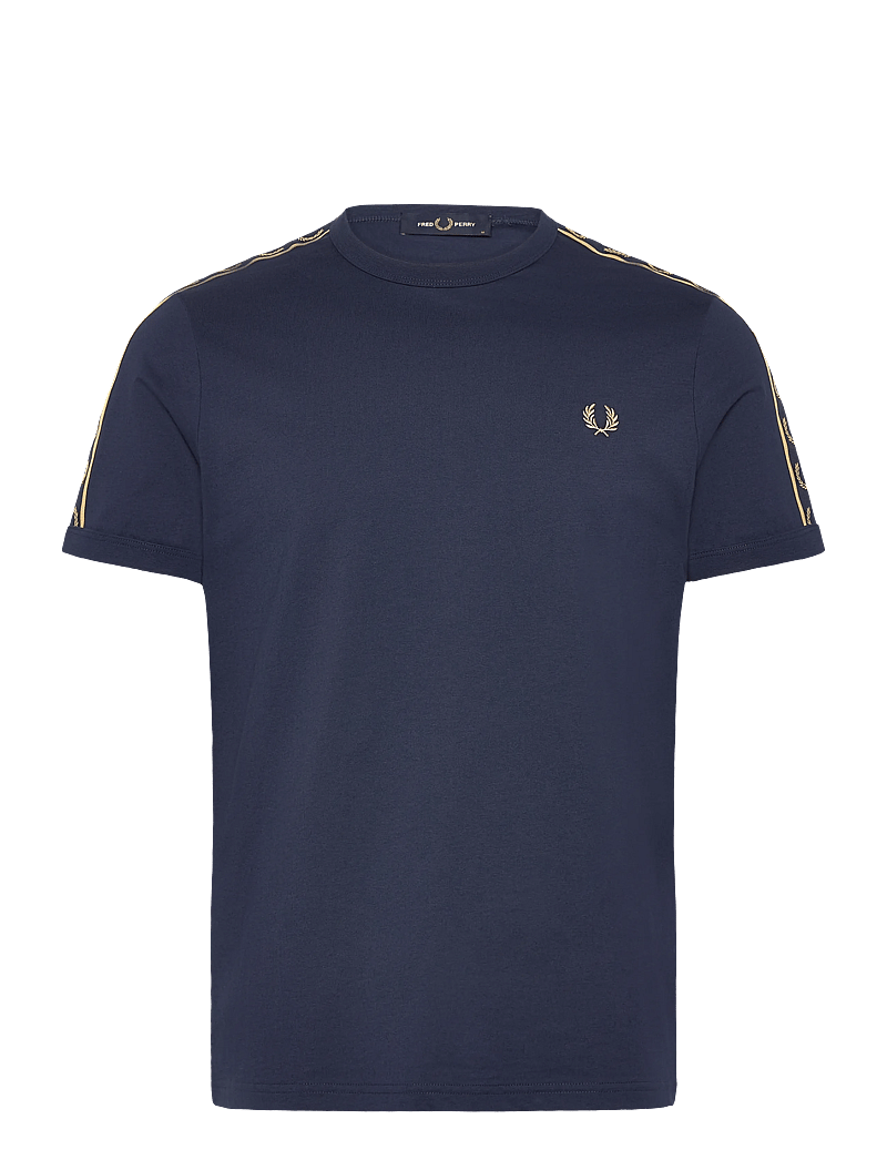 Fred Perry - CONTRAST TAPE RINGER TEE - marškinėliai trumpomis rankovėmis - tennisb/champagn - 0