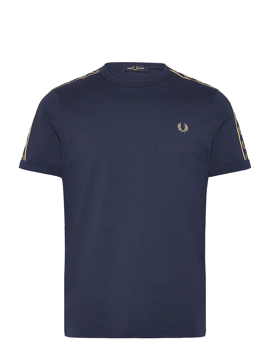 Fred Perry - CONTRAST TAPE RINGER TEE - kurzärmelig - tennisb/champagn - 0
