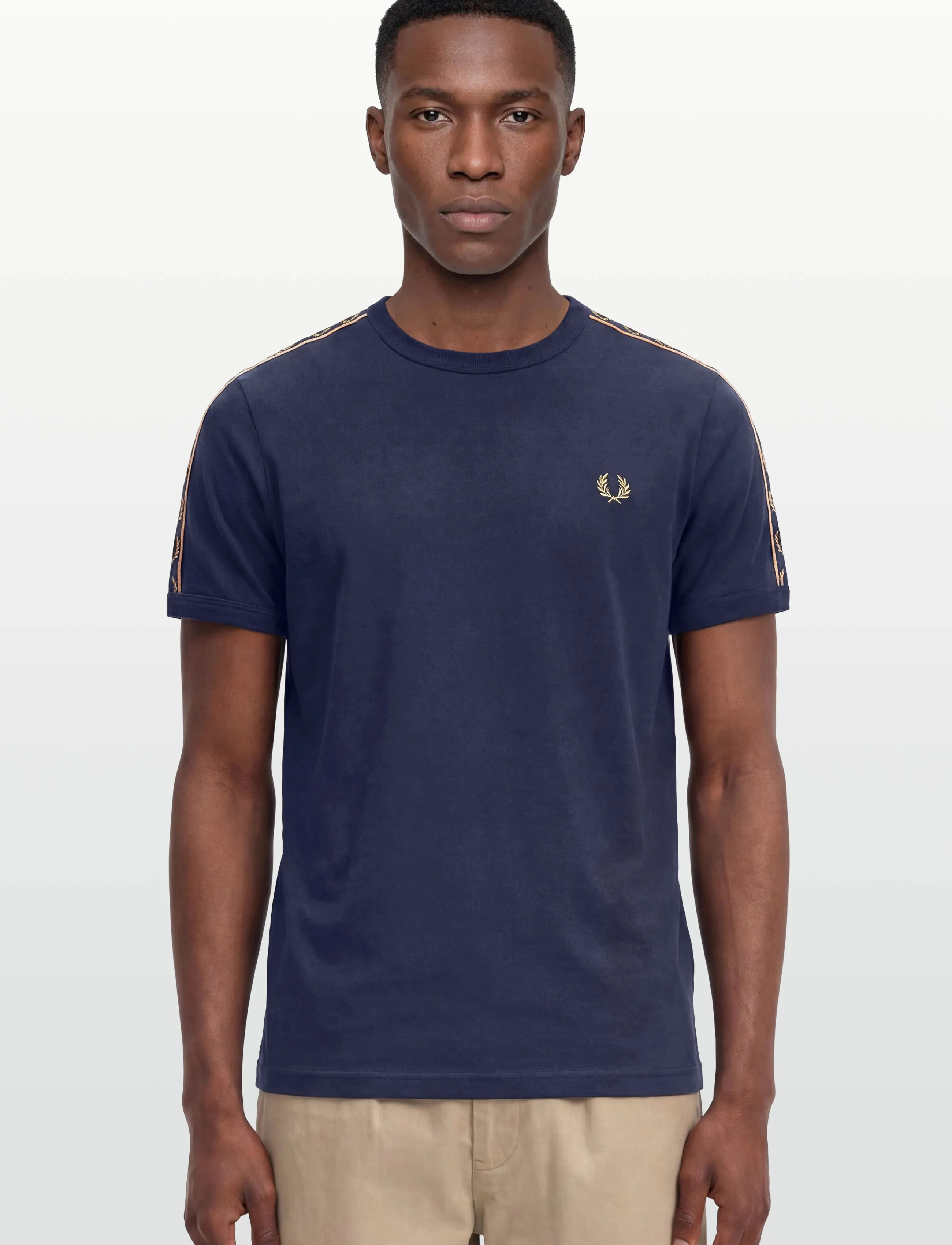 Fred Perry Contrast Tape Ringer Tee, XS, Navy, T-Shirts > Kortærmede, Herre