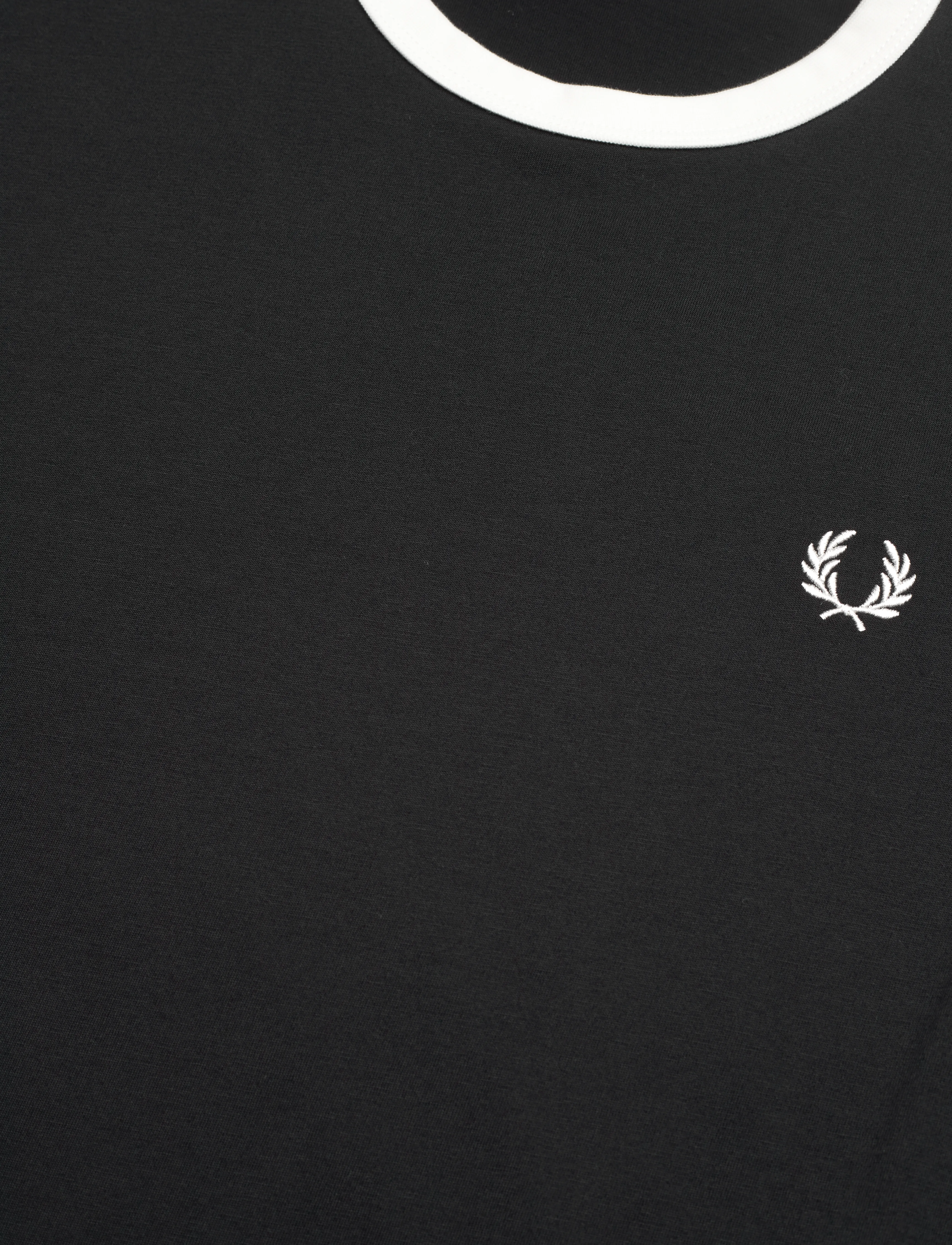 Fred Perry - TAPED RINGER T-SHIRT - kortärmade t-shirts - black - 4