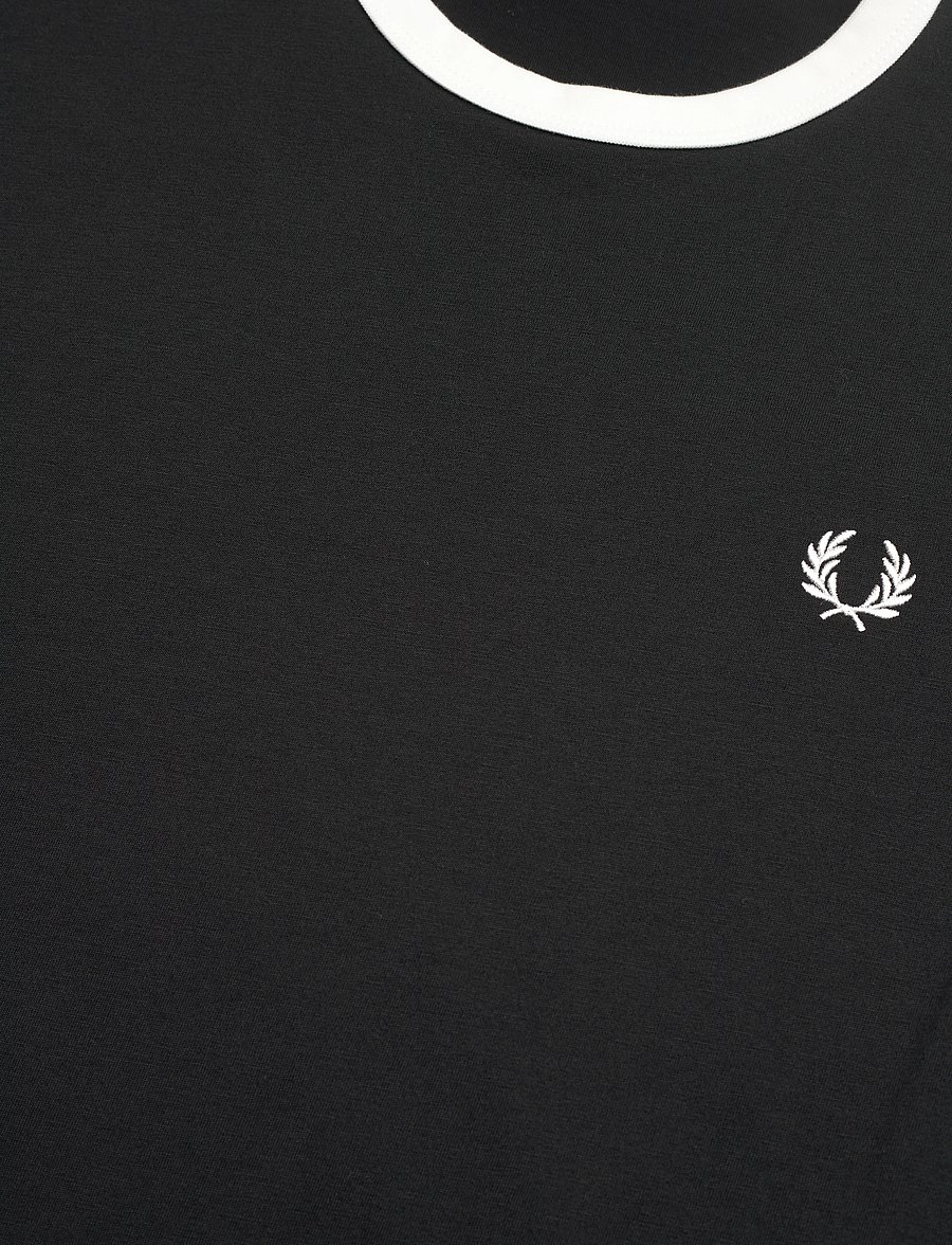 Fred Perry - TAPED RINGER T-SHIRT - kurzärmelig - black - 4