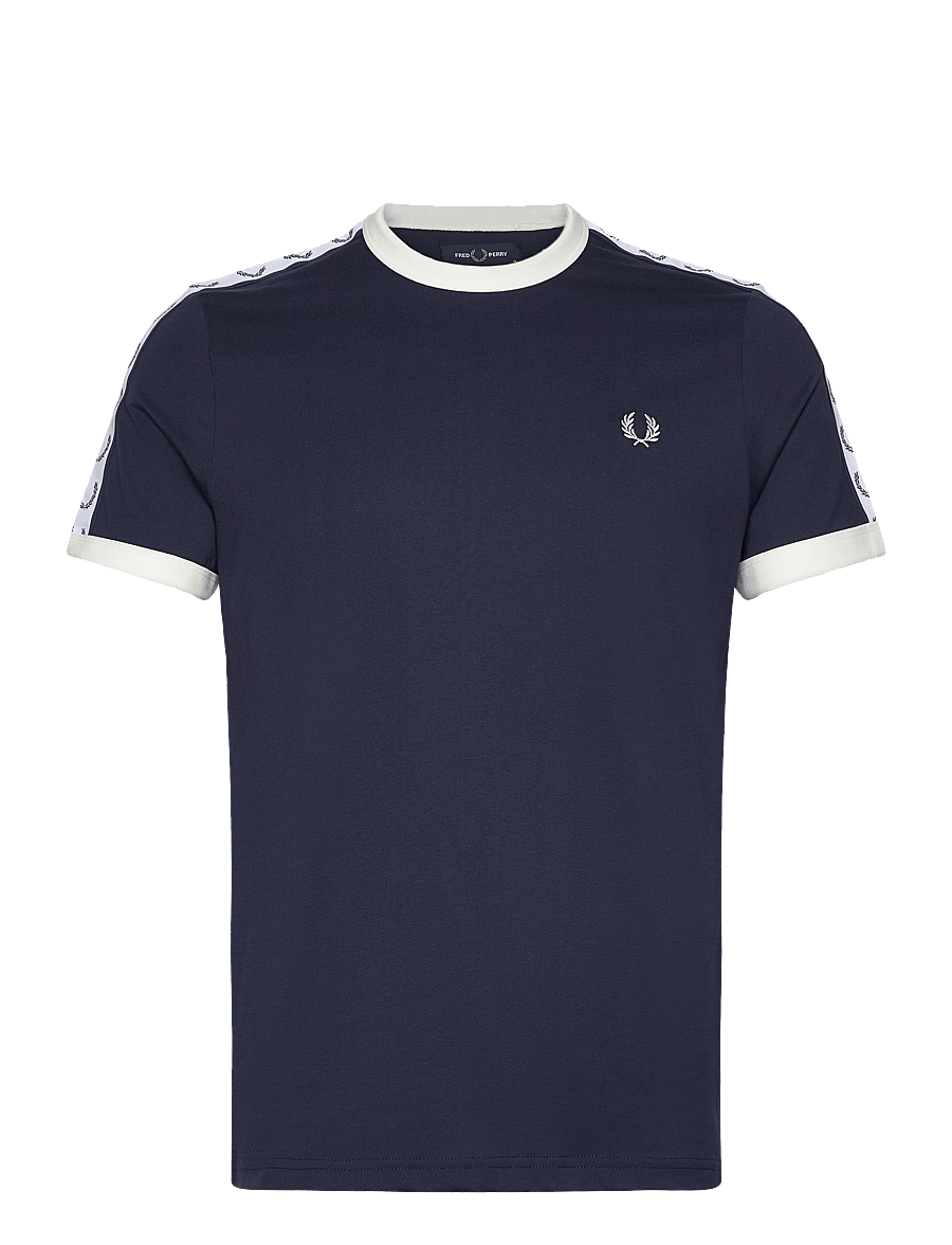 Fred Perry - TAPED RINGER T-SHIRT - kurzärmelig - carbon blue - 1