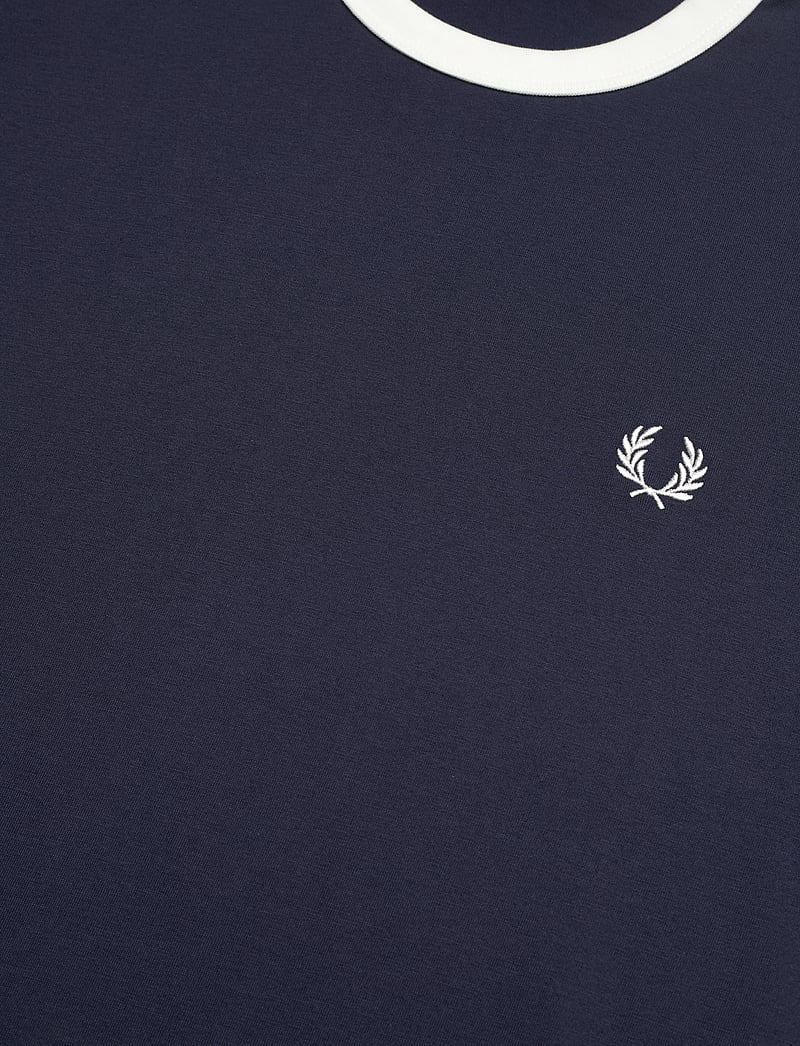 Fred Perry - TAPED RINGER T-SHIRT - kortärmade t-shirts - carbon blue - 2