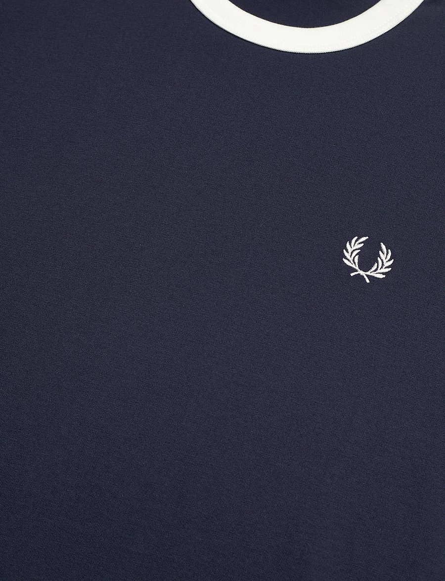 Fred Perry - TAPED RINGER T-SHIRT - kurzärmelig - carbon blue - 4