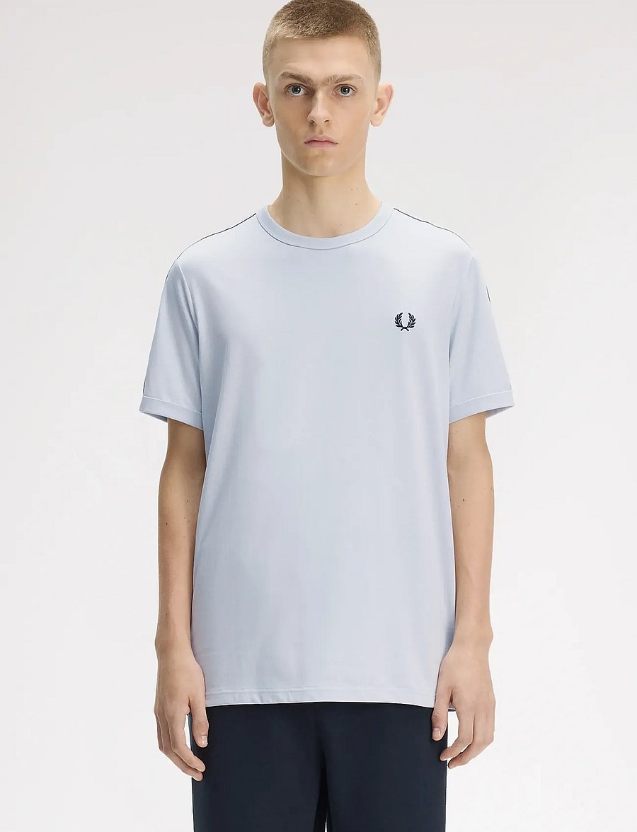 Fred Perry - TAPED RINGER T-SHIRT - kurzärmelig - dusky blue - 0