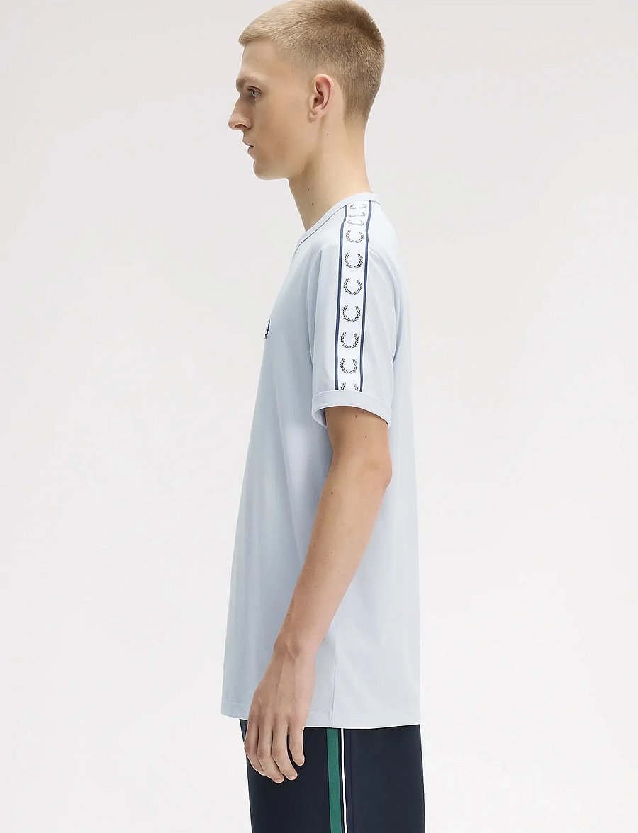 Fred Perry - TAPED RINGER T-SHIRT - kurzärmelig - dusky blue - 5