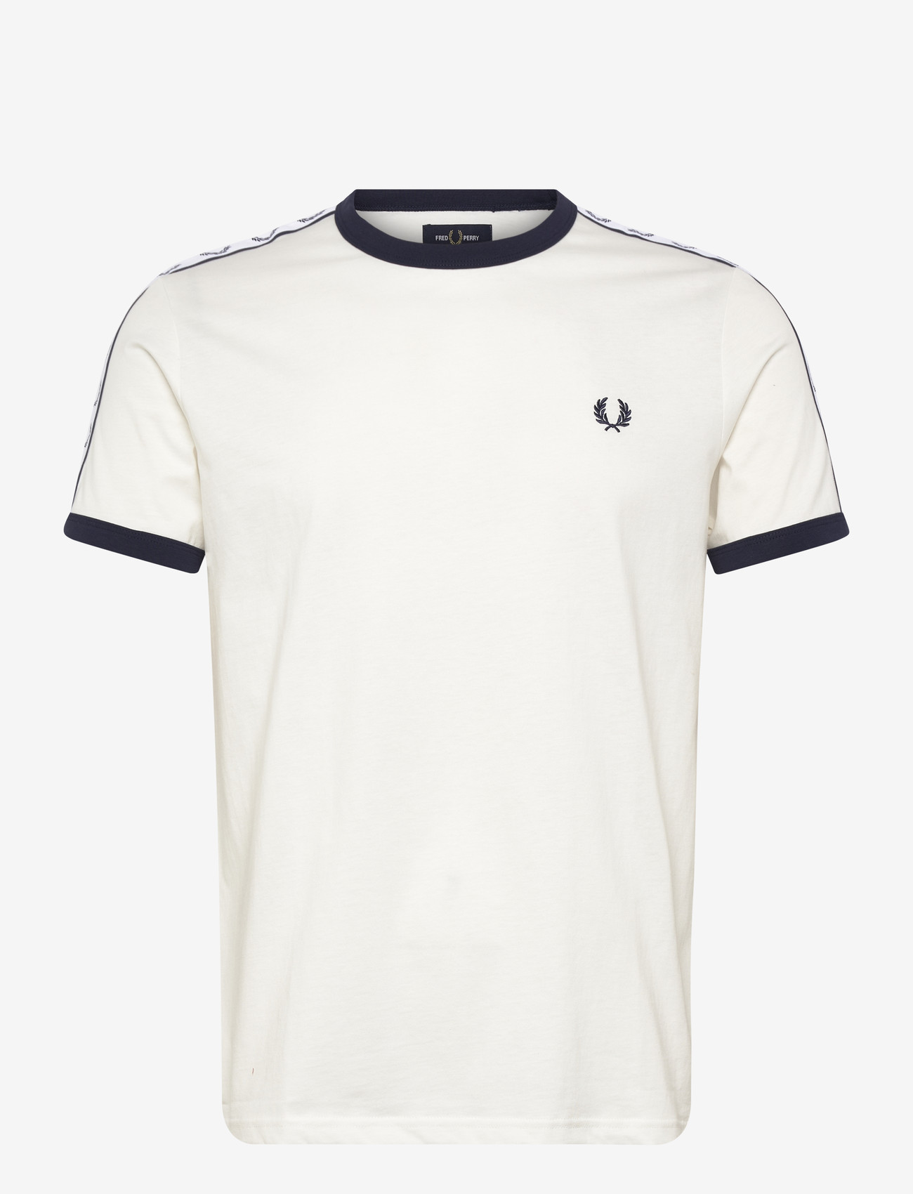 Fred Perry - TAPED RINGER T-SHIRT - kortærmede t-shirts - snow white - 1