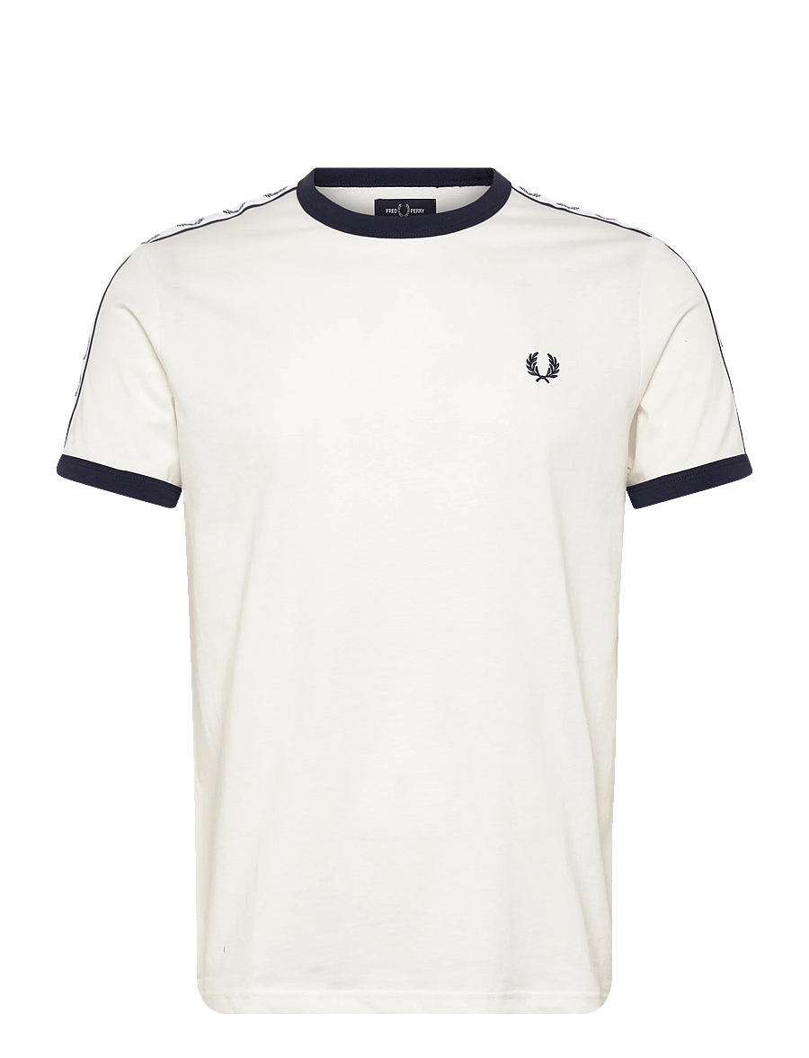 Fred Perry - TAPED RINGER T-SHIRT - kurzärmelig - snow white - 1