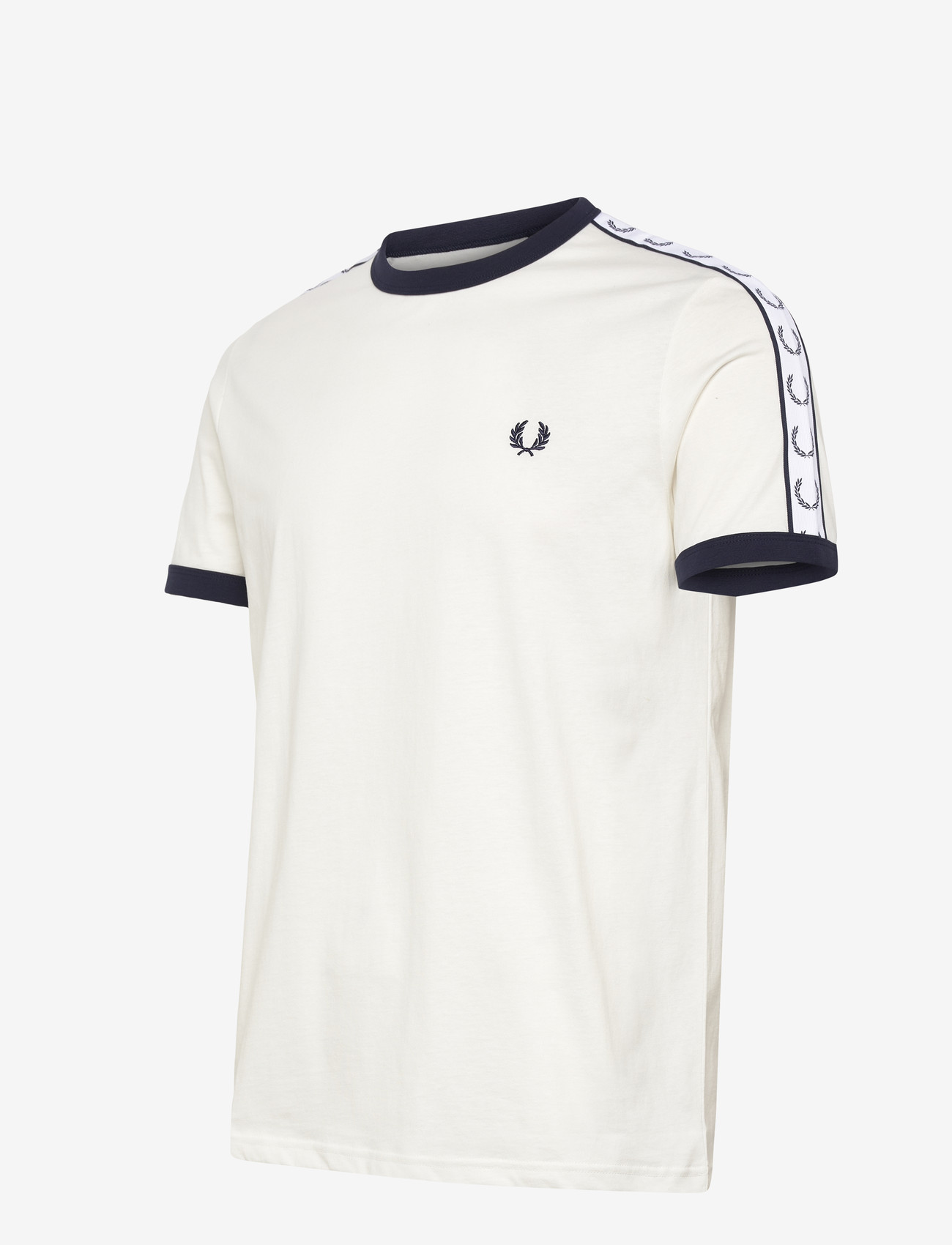 Fred Perry - TAPED RINGER T-SHIRT - kortærmede t-shirts - snow white - 3
