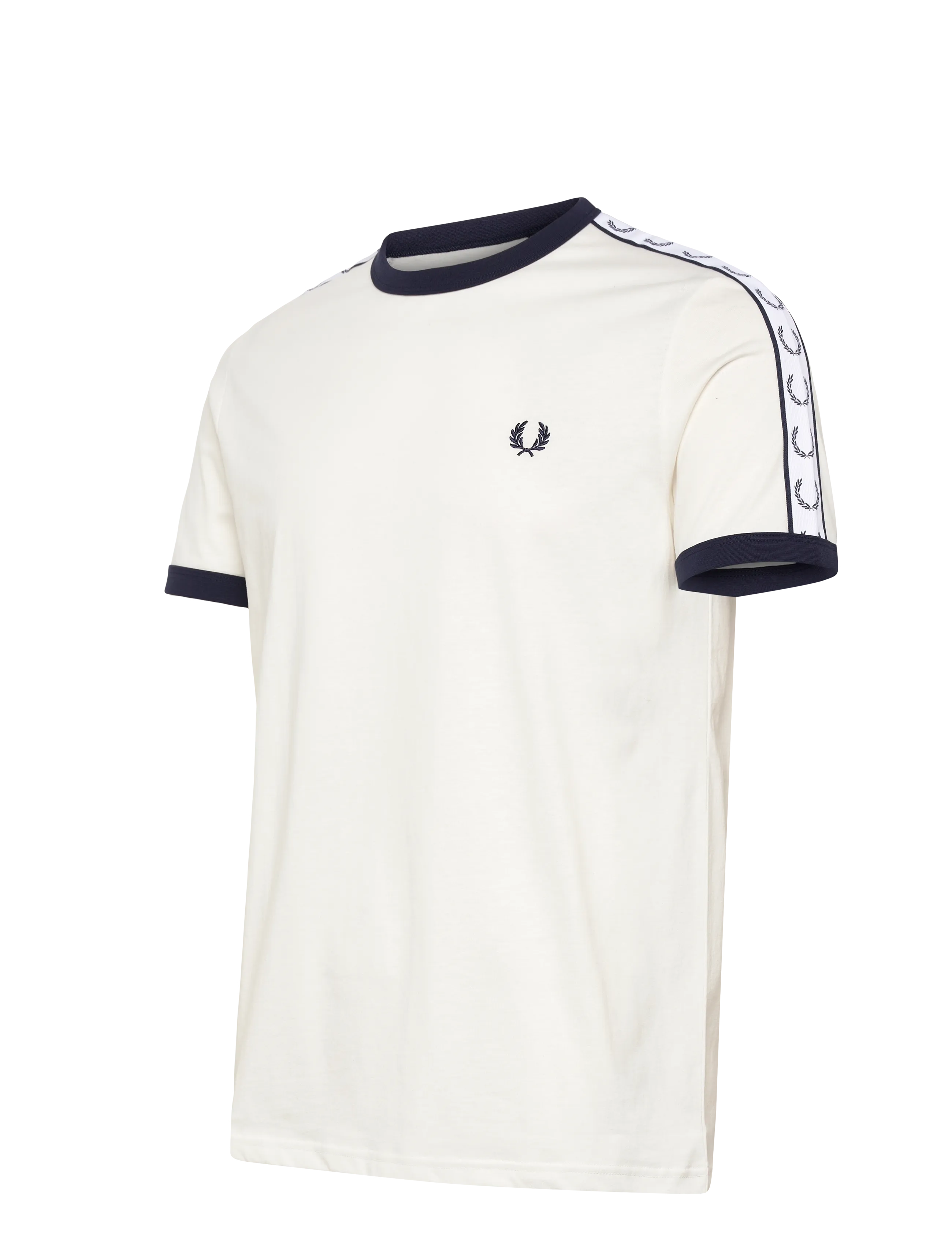 Fred Perry - TAPED RINGER T-SHIRT - lühikeste varrukatega t-särgid - snow white - 3