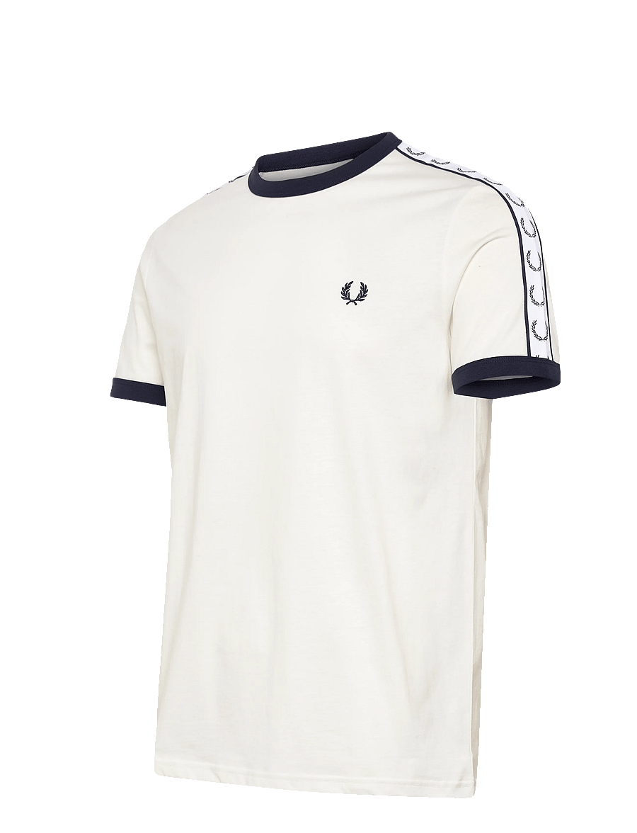 Fred Perry - TAPED RINGER T-SHIRT - kurzärmelig - snow white - 3