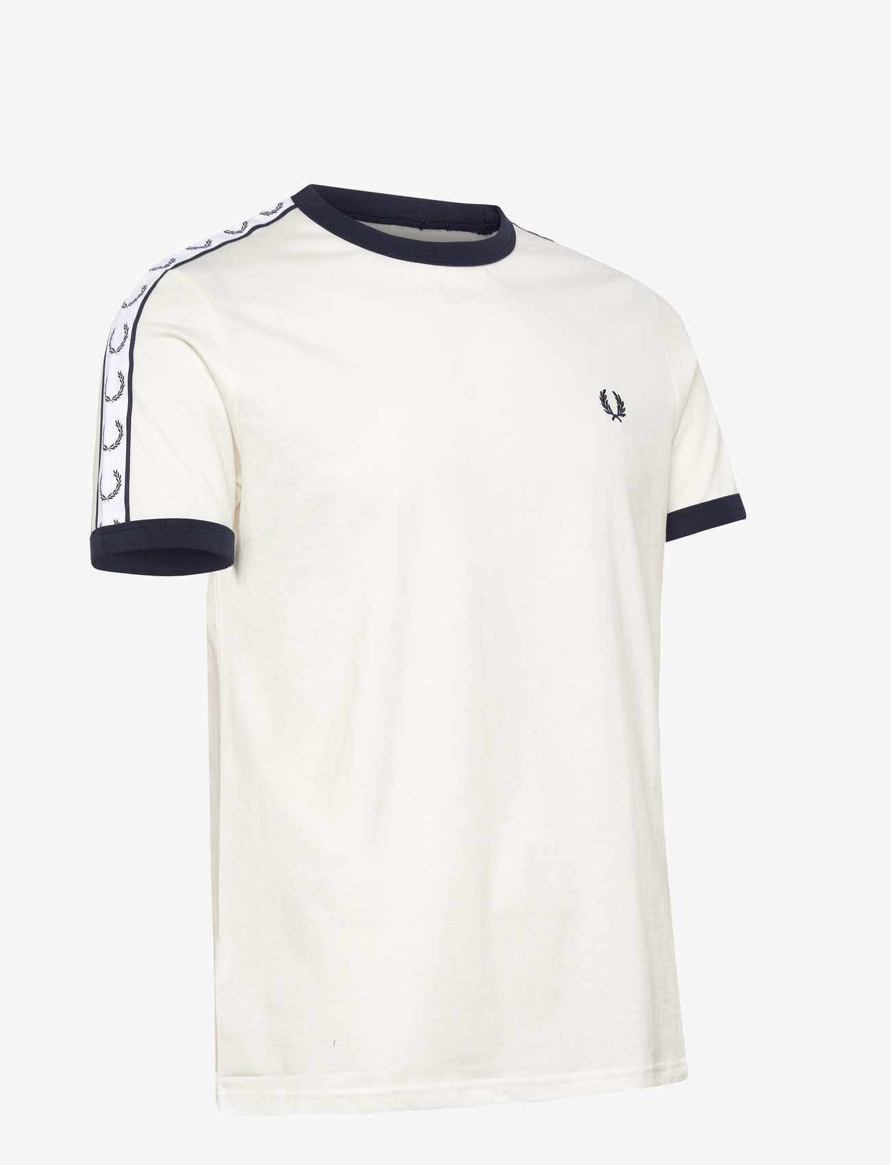 Fred Perry - TAPED RINGER T-SHIRT - kortærmede t-shirts - snow white - 4
