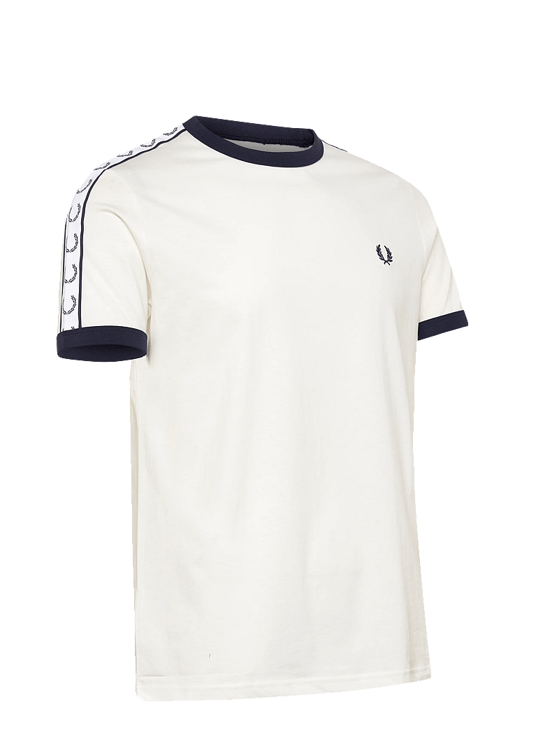 Fred Perry - TAPED RINGER T-SHIRT - kurzärmelig - snow white - 4
