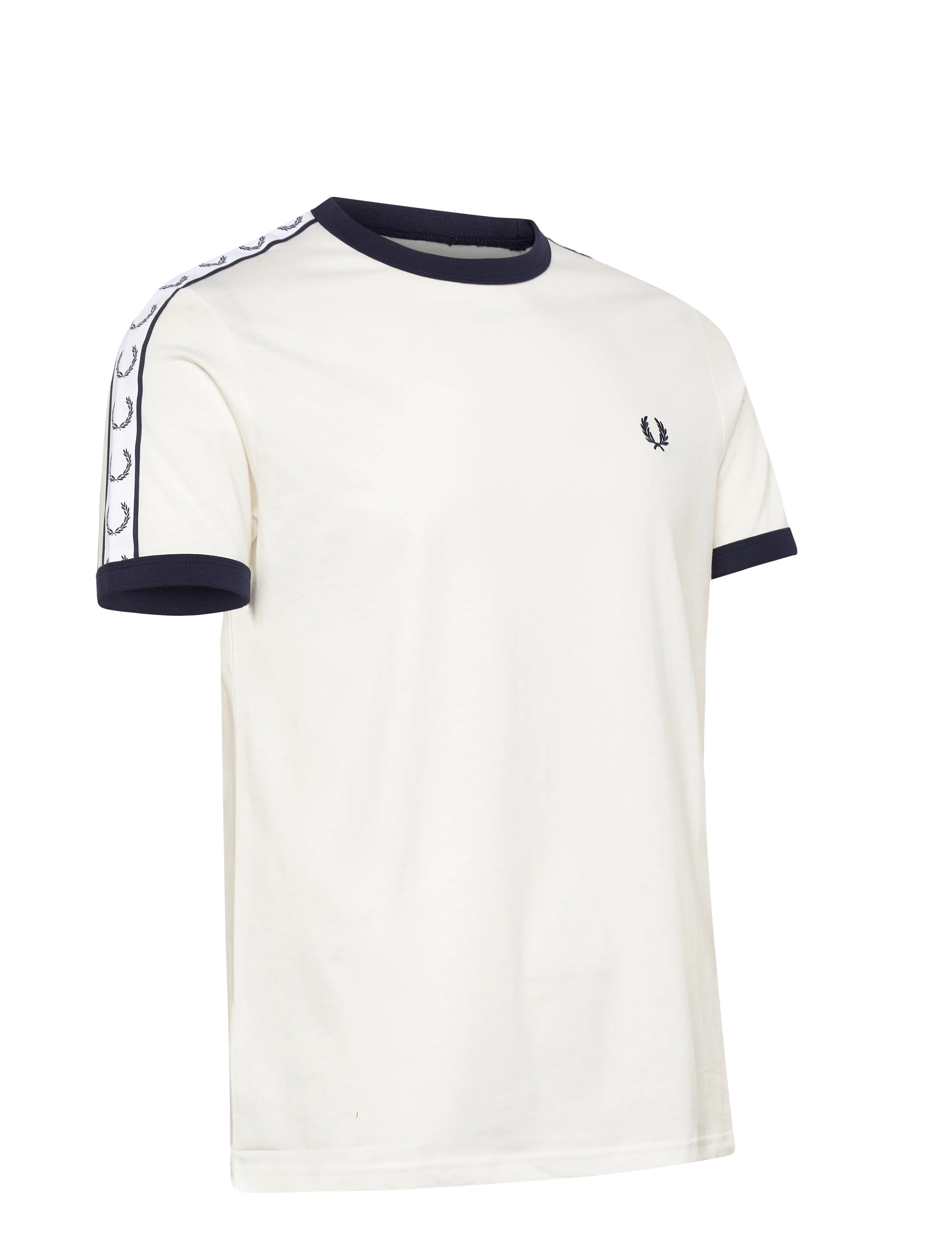 Fred Perry - TAPED RINGER T-SHIRT - lühikeste varrukatega t-särgid - snow white - 4