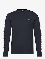 Fred Perry - TAPED L/S T-SHIRT - long-sleeved t-shirts - navy - 0