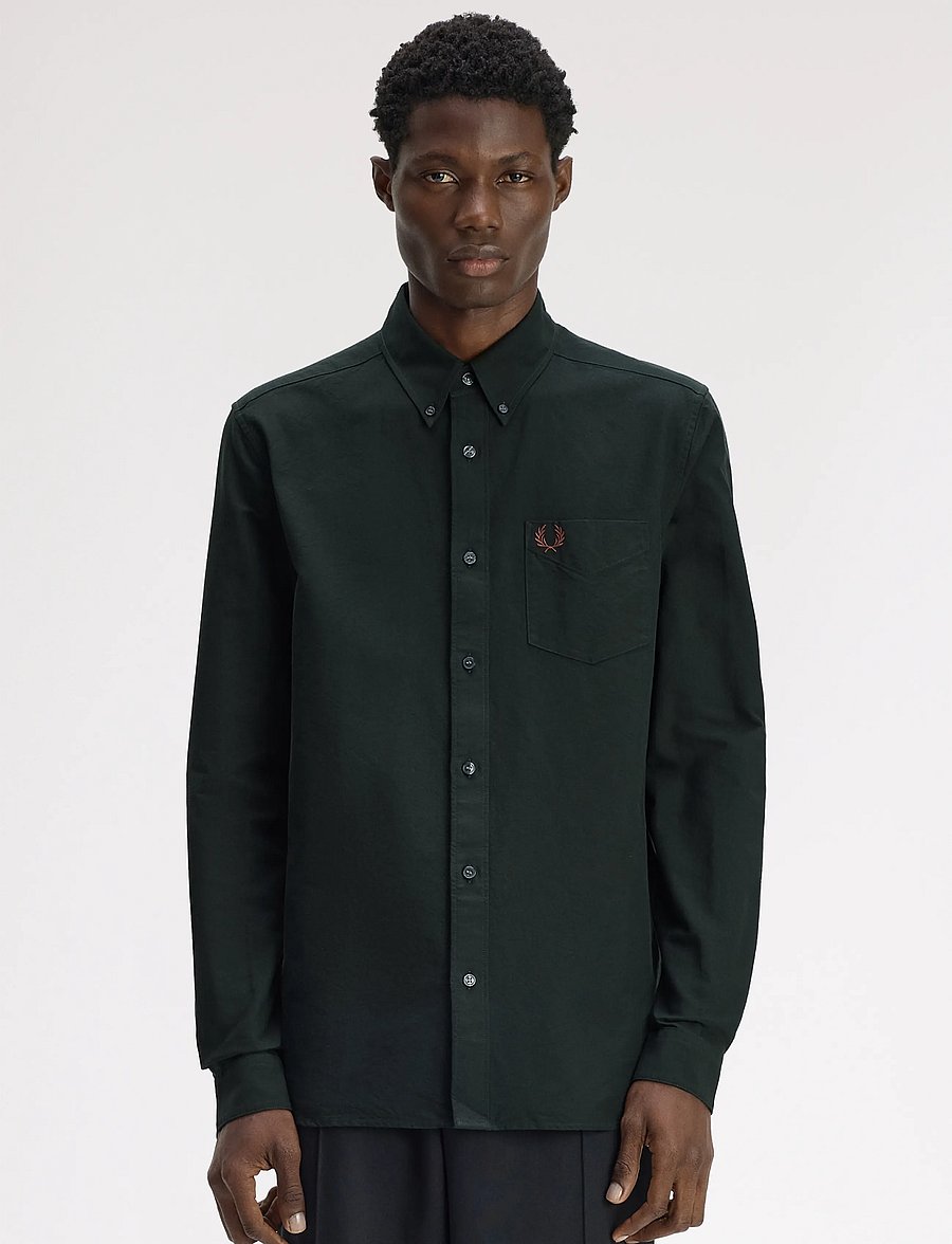 Fred Perry - OXFORD SHIRT - oxford shirts - night green - 0