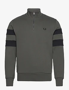 TIPPED S HALF ZIP SWEAT, Fred Perry