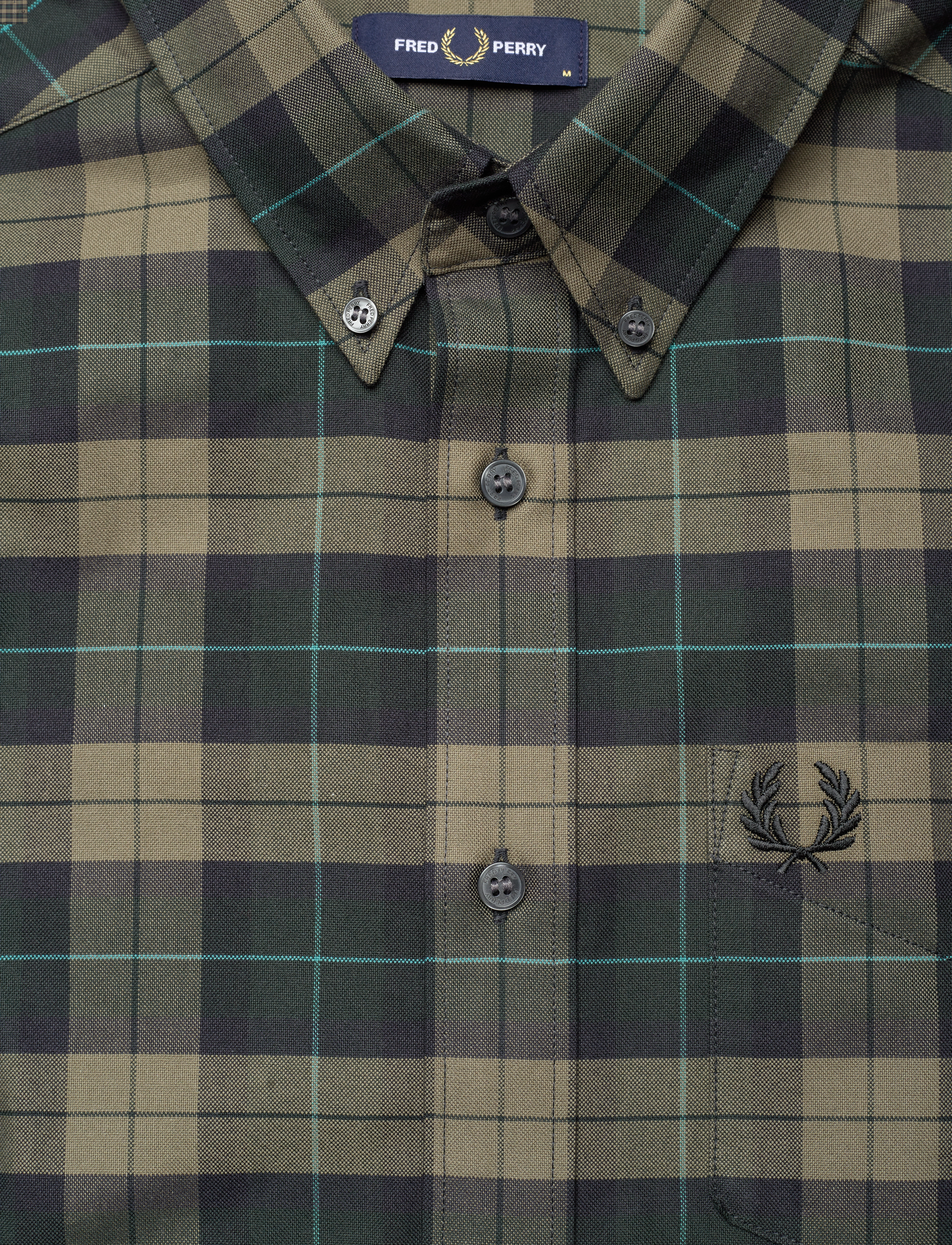 Fred Perry - TARTAN SHIRT - night green - 2