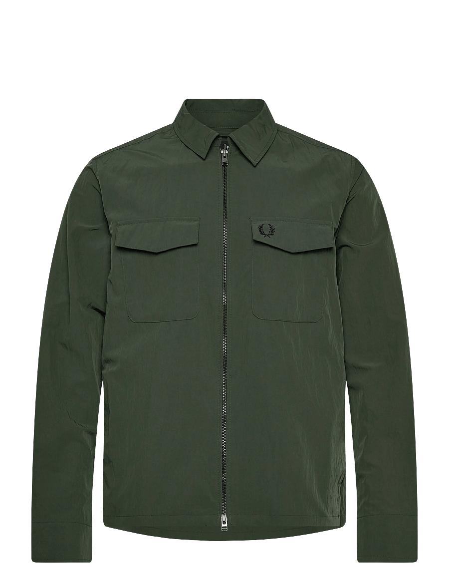 Fred Perry - ZIP THROUGH OVERSHIRT - höstjackor - court green - 0