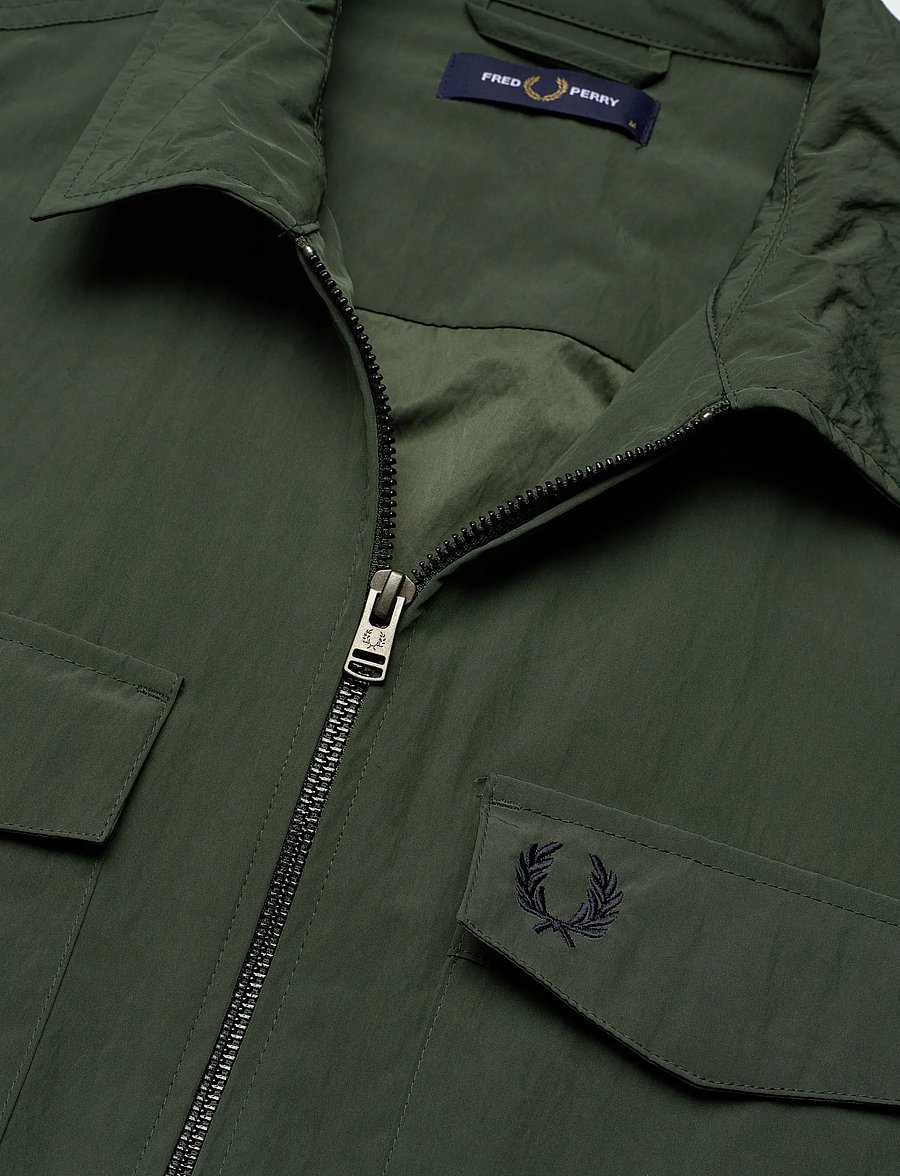 Fred Perry - ZIP THROUGH OVERSHIRT - höstjackor - court green - 2