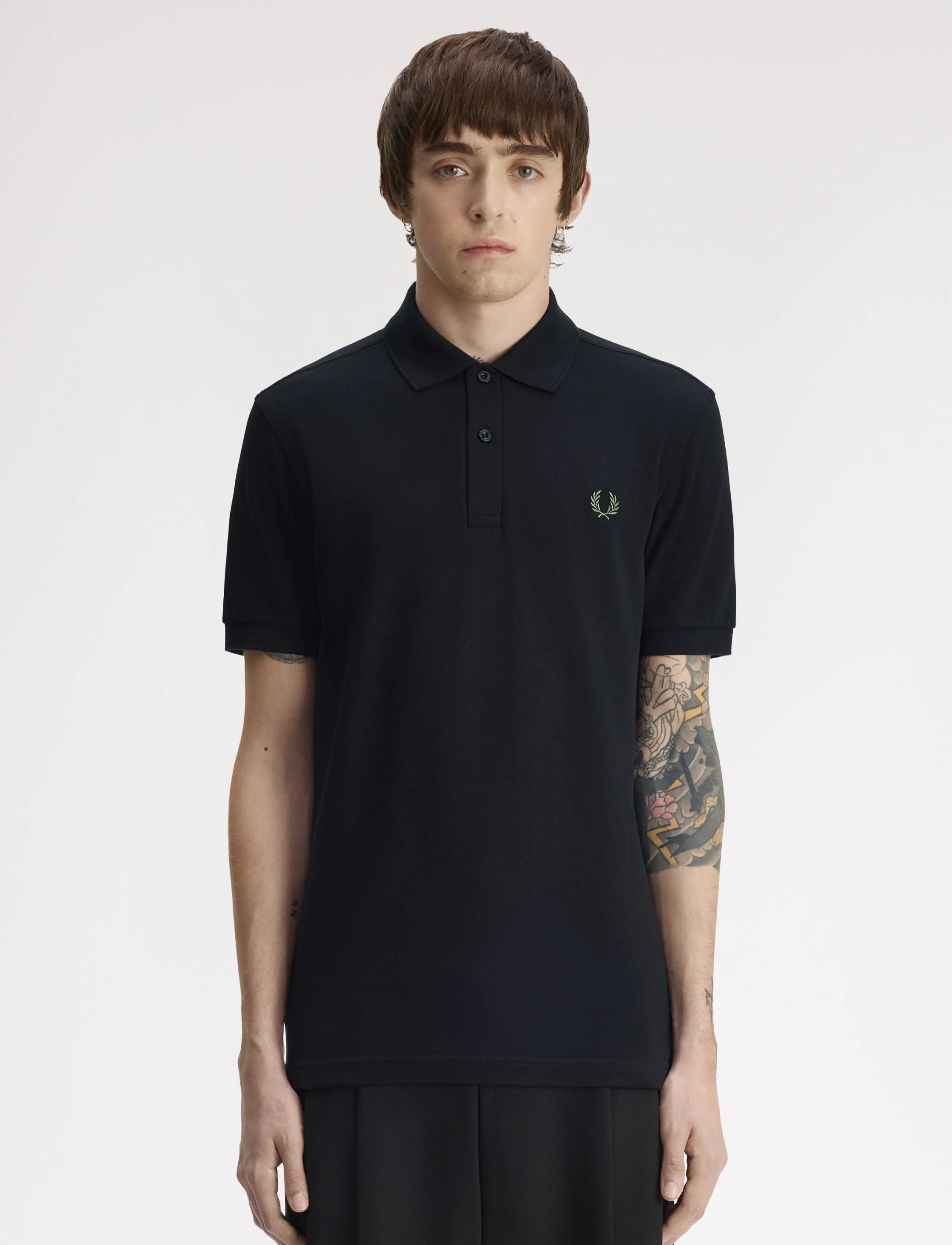 Fred Perry THE FRED PERRY SHIRT - New arrivals - BLACK / LAUREL WREATH GREEN / black