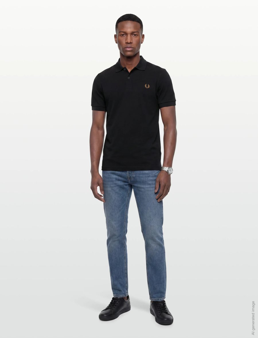 Fred Perry - THE FRED PERRY SHIRT - lühikeste varrukatega polod - black/darkcaraml - 0