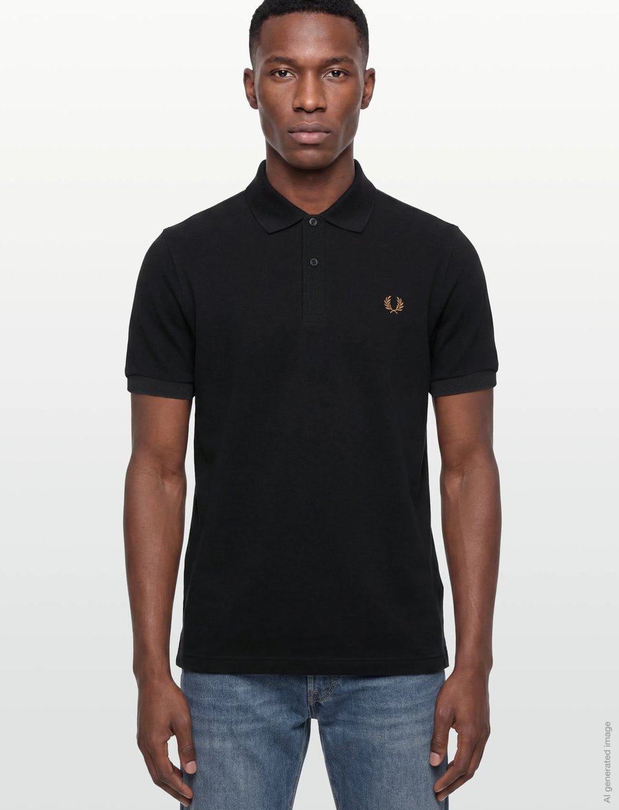 Fred Perry - THE FRED PERRY SHIRT - lühikeste varrukatega polod - black/darkcaraml - 3