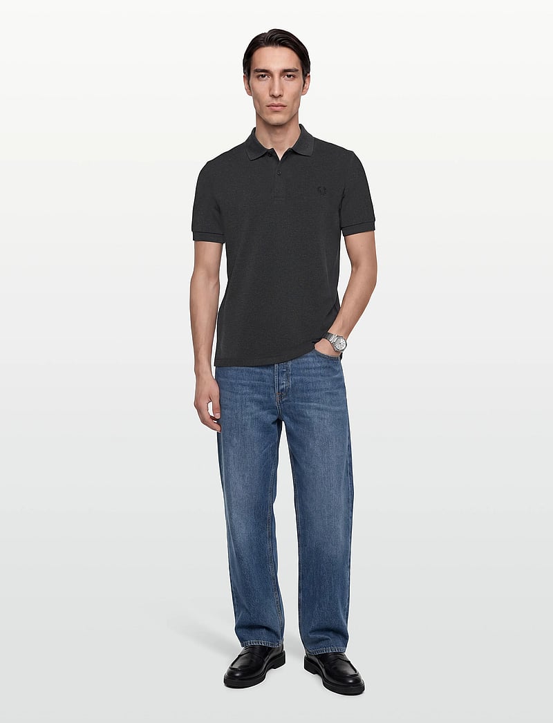 Fred Perry - THE FRED PERRY SHIRT - kortærmede poloer - charcoalmarl/blk - 0
