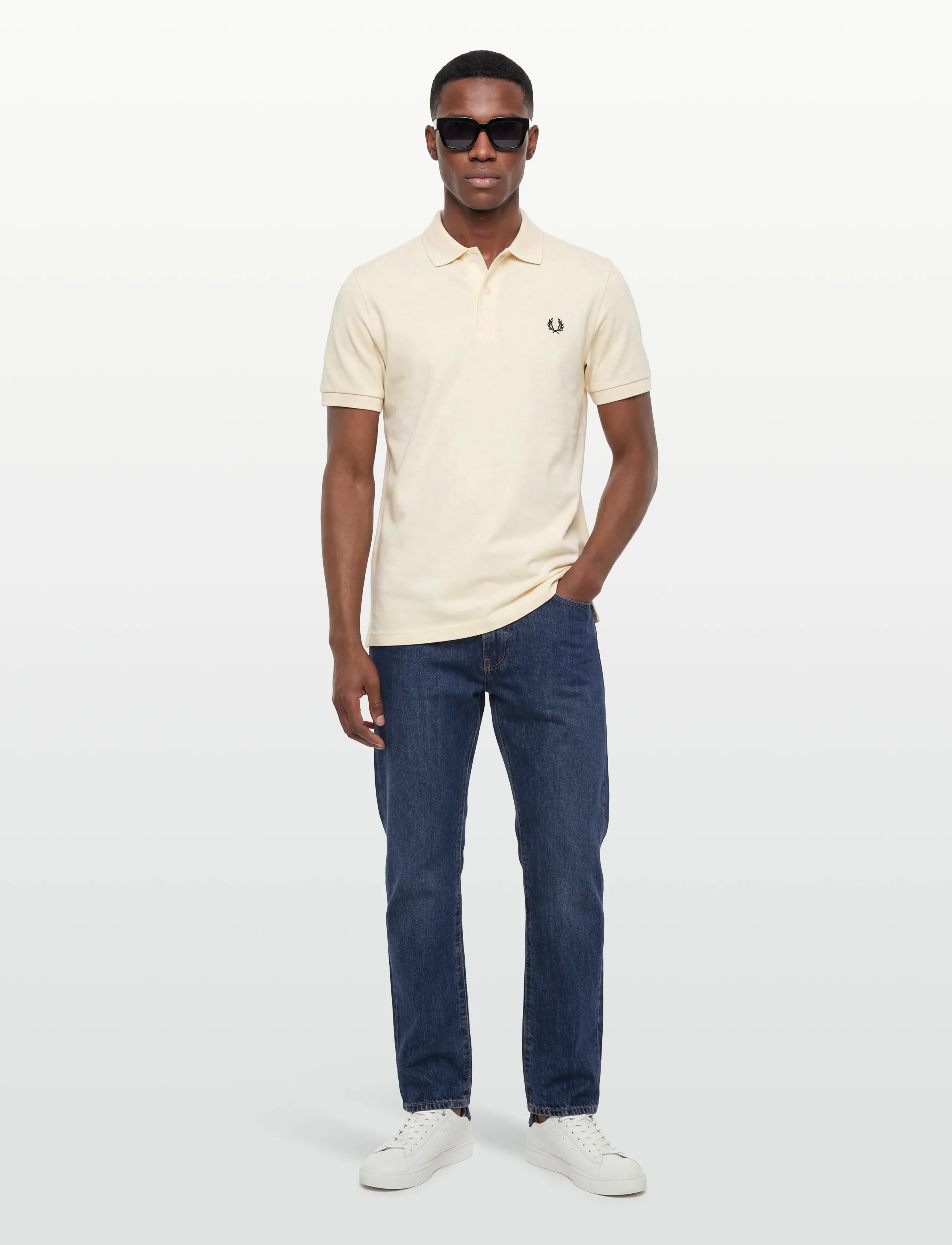 Fred Perry The Fred Perry Shirt, Mænd, Polo Shirt, Cream, Str: M