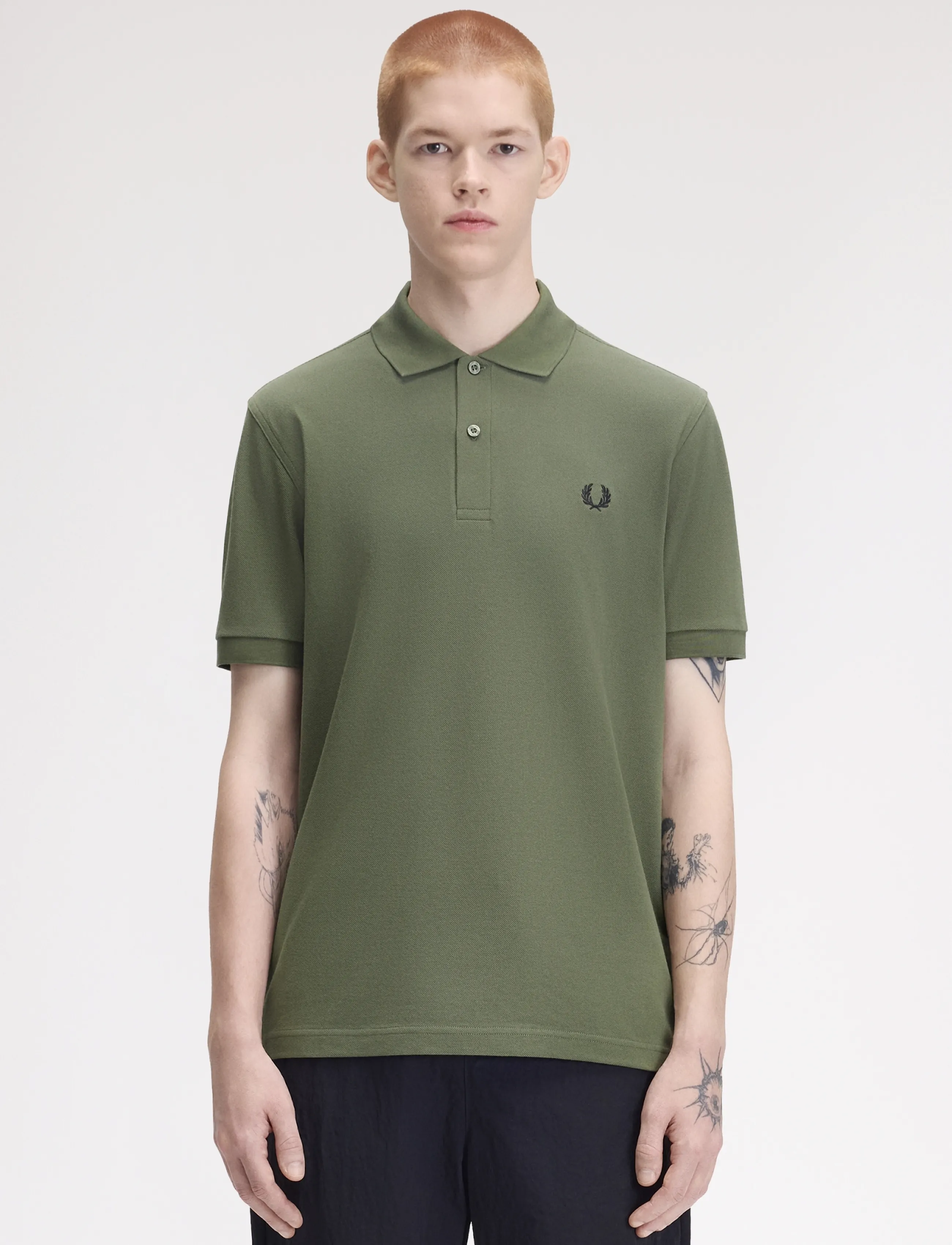 Fred Perry THE FRED PERRY SHIRT - Kurzärmelig - LRLWRTHGREEN/BLK / khaki/green