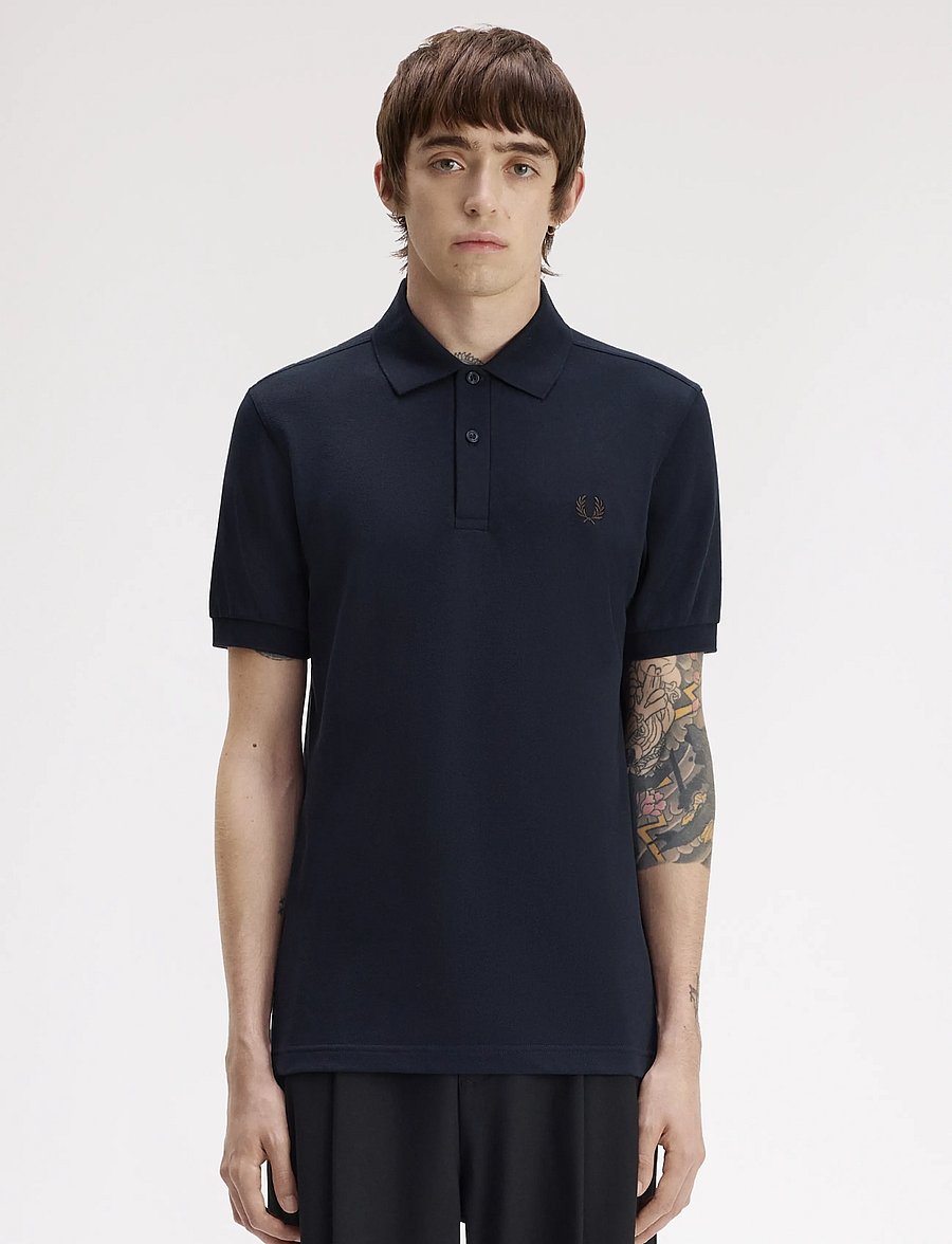 Fred Perry - THE FRED PERRY SHIRT - kortærmede poloer - navy/rich brown - 0